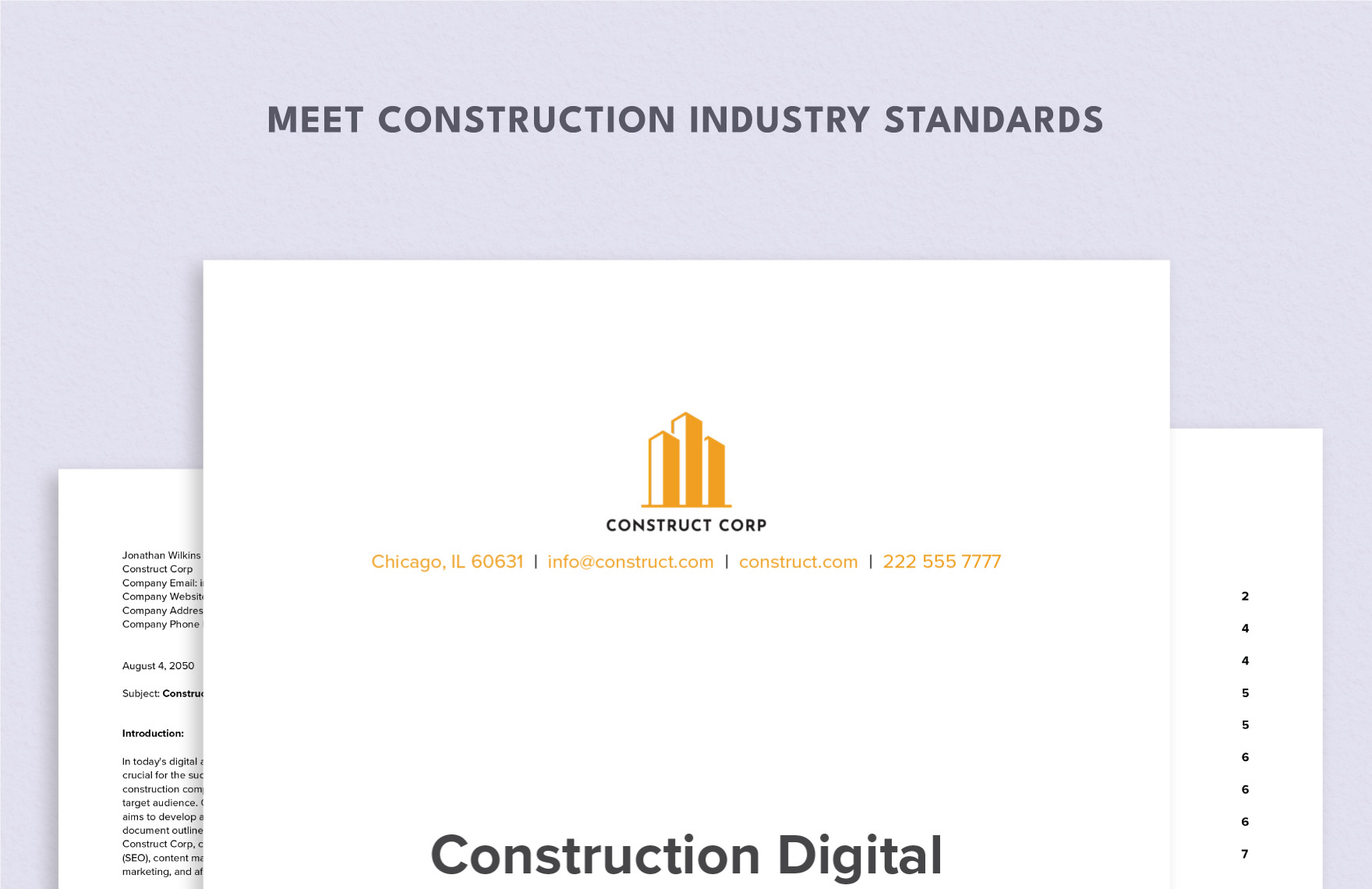 Construction Digital Marketing Strategy Template