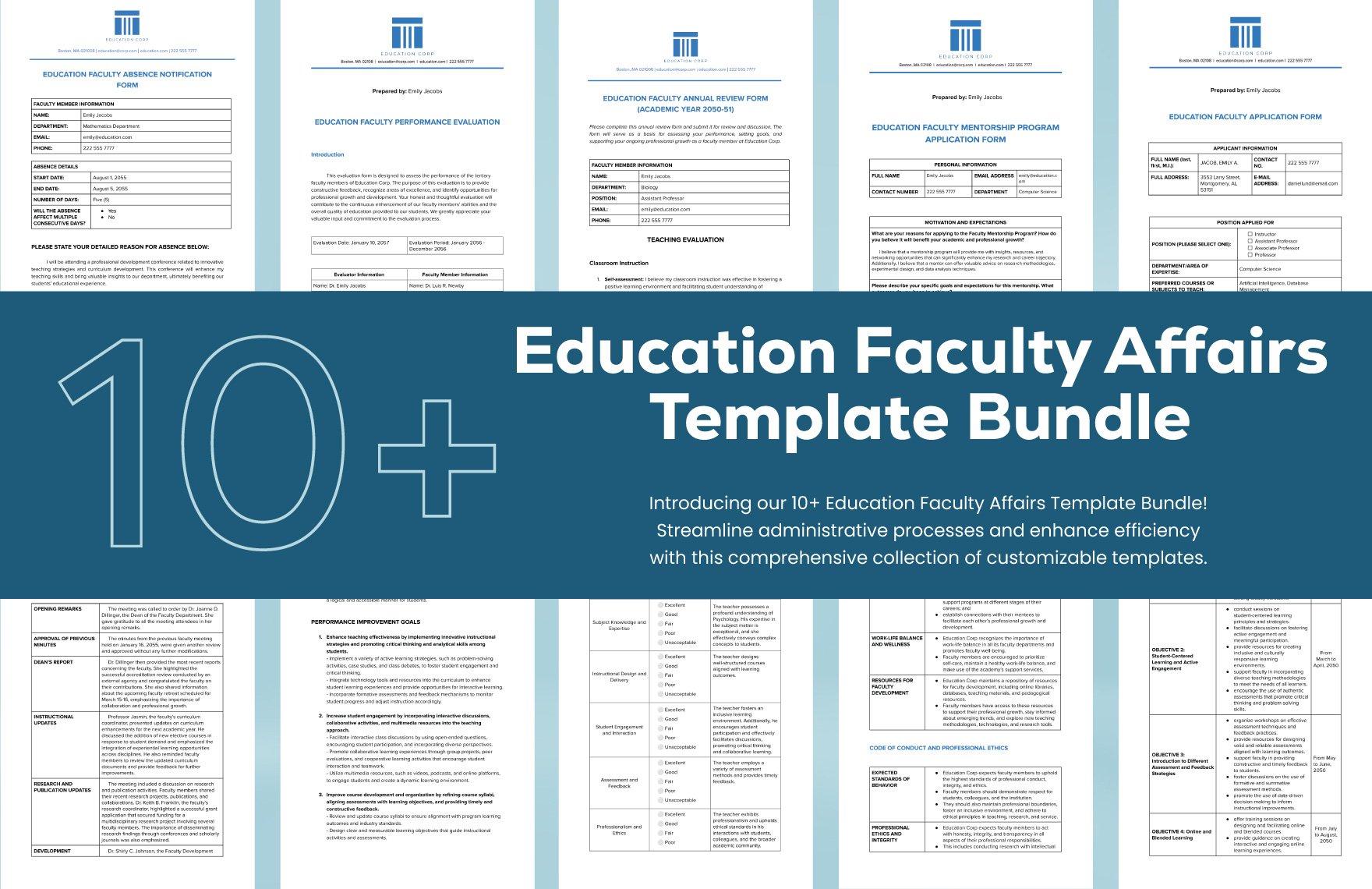 10+ Education Faculty Affairs Template Bundle