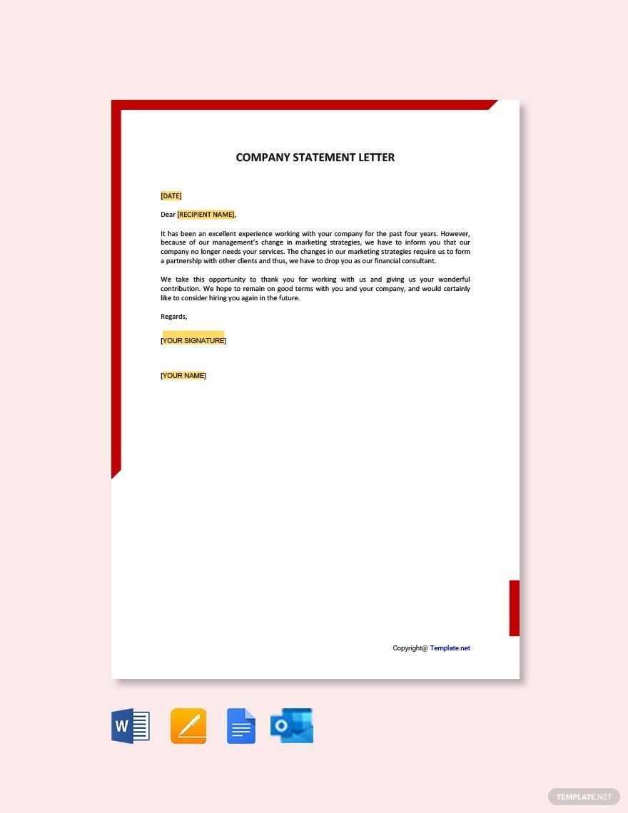 Company Statement Letter Template