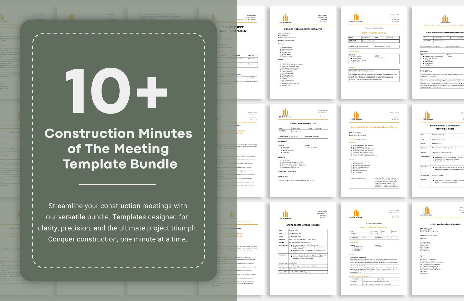 10+ Construction Minutes of The Meeting Template Bundle