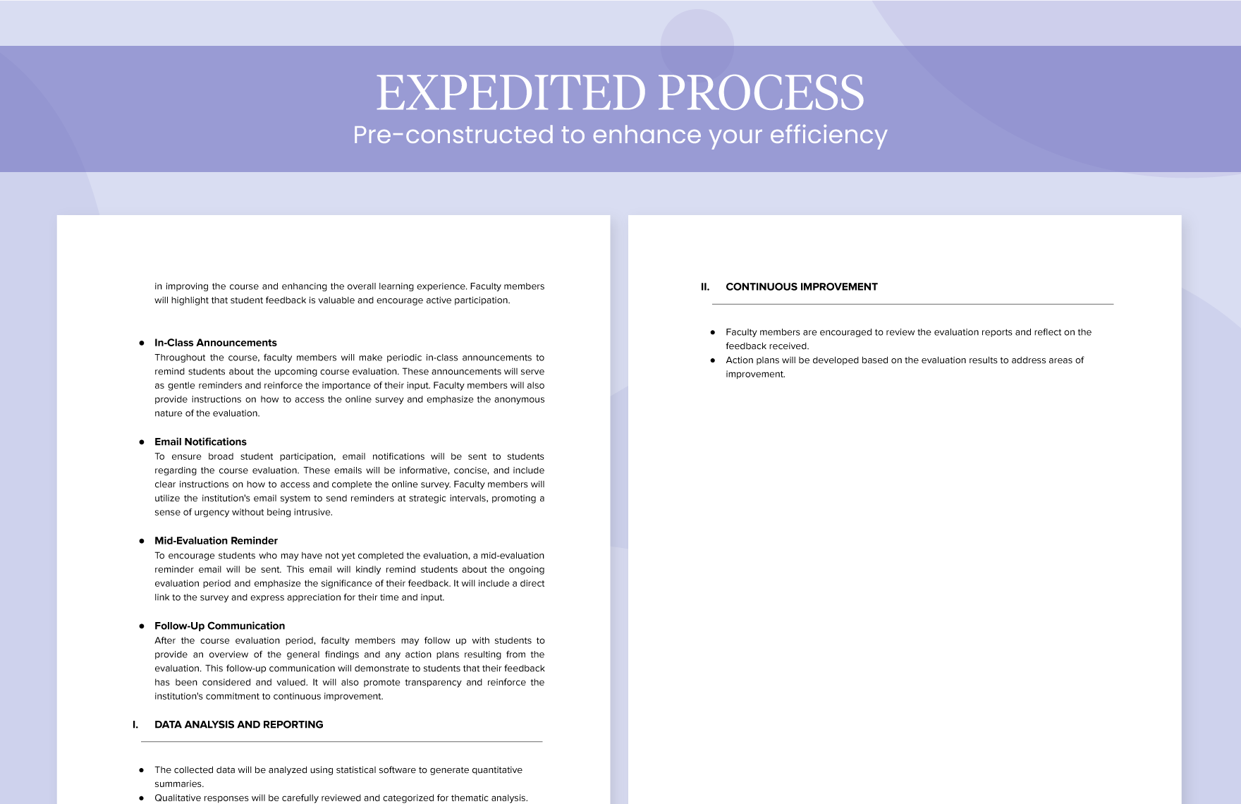 Education Course Evaluation Data Collection Plan Template