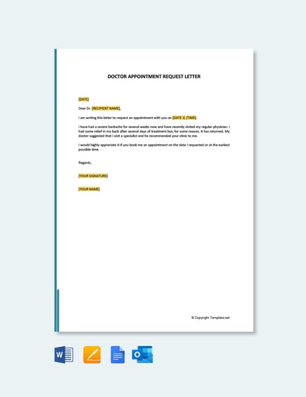 Doctor Appointment Request Letter Template - Google Docs, Word, Apple ...