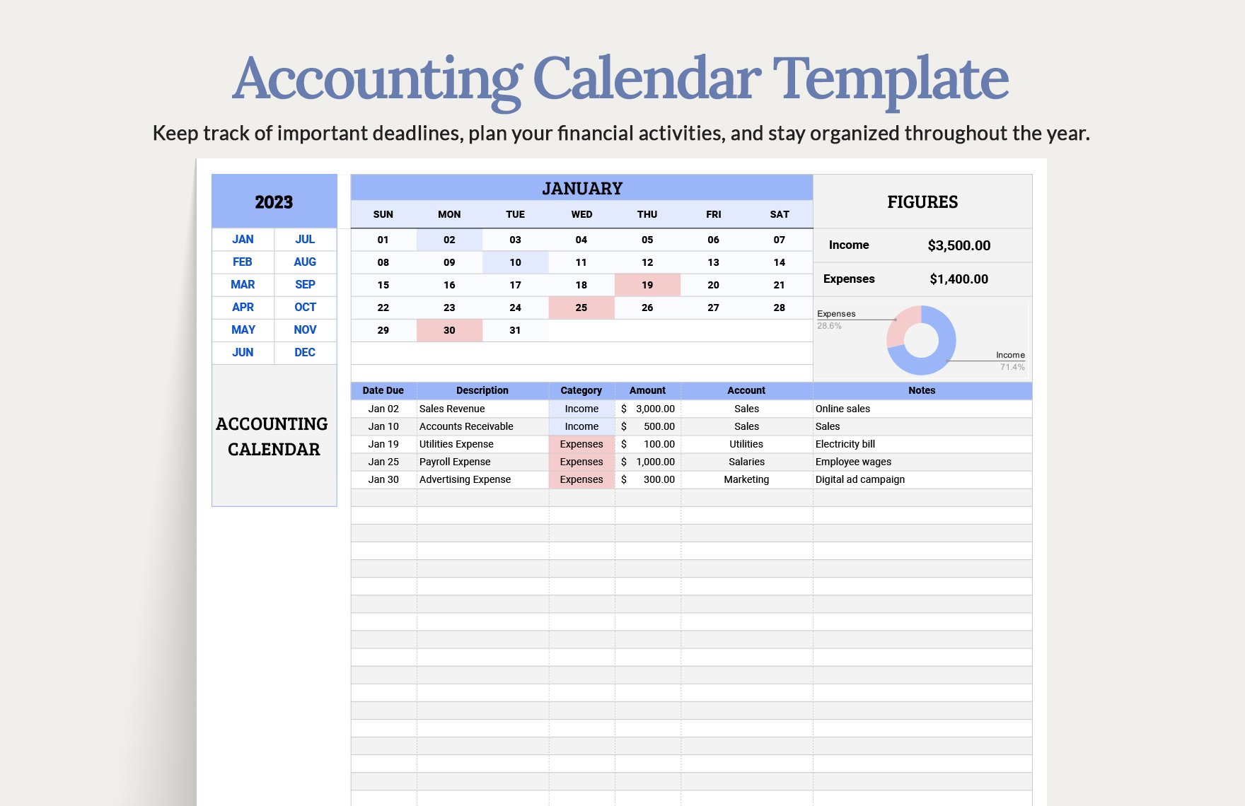 FREE 2023 Calendar Template Download in Word Google Docs Excel PDF