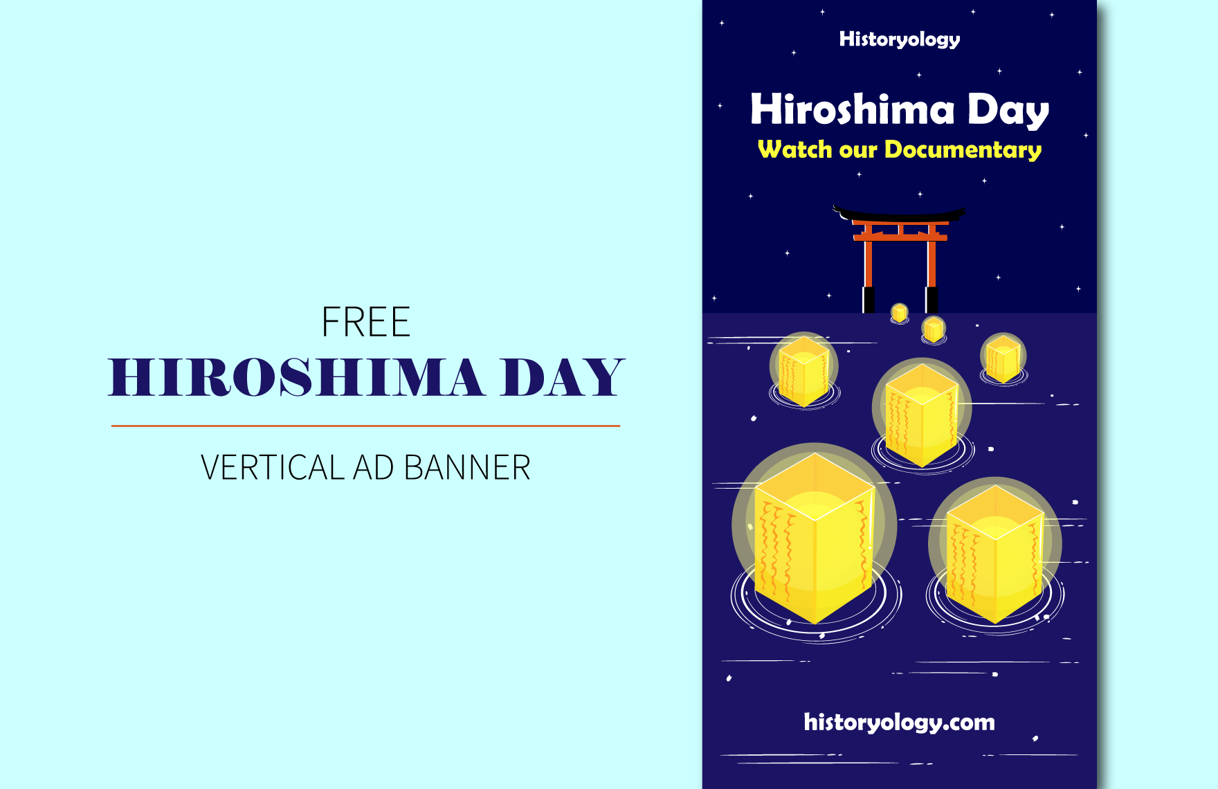 Free Hiroshima Day  Vertical Ad Banner