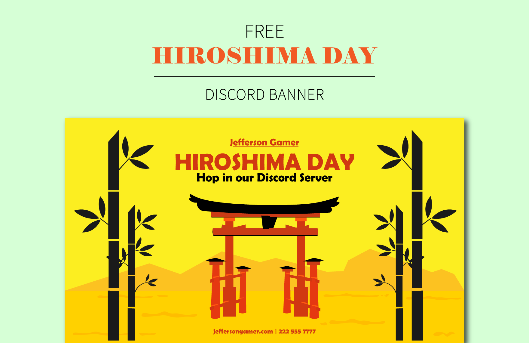 Free Hiroshima Day Discord Banner in PDF, Illustrator, SVG, JPG