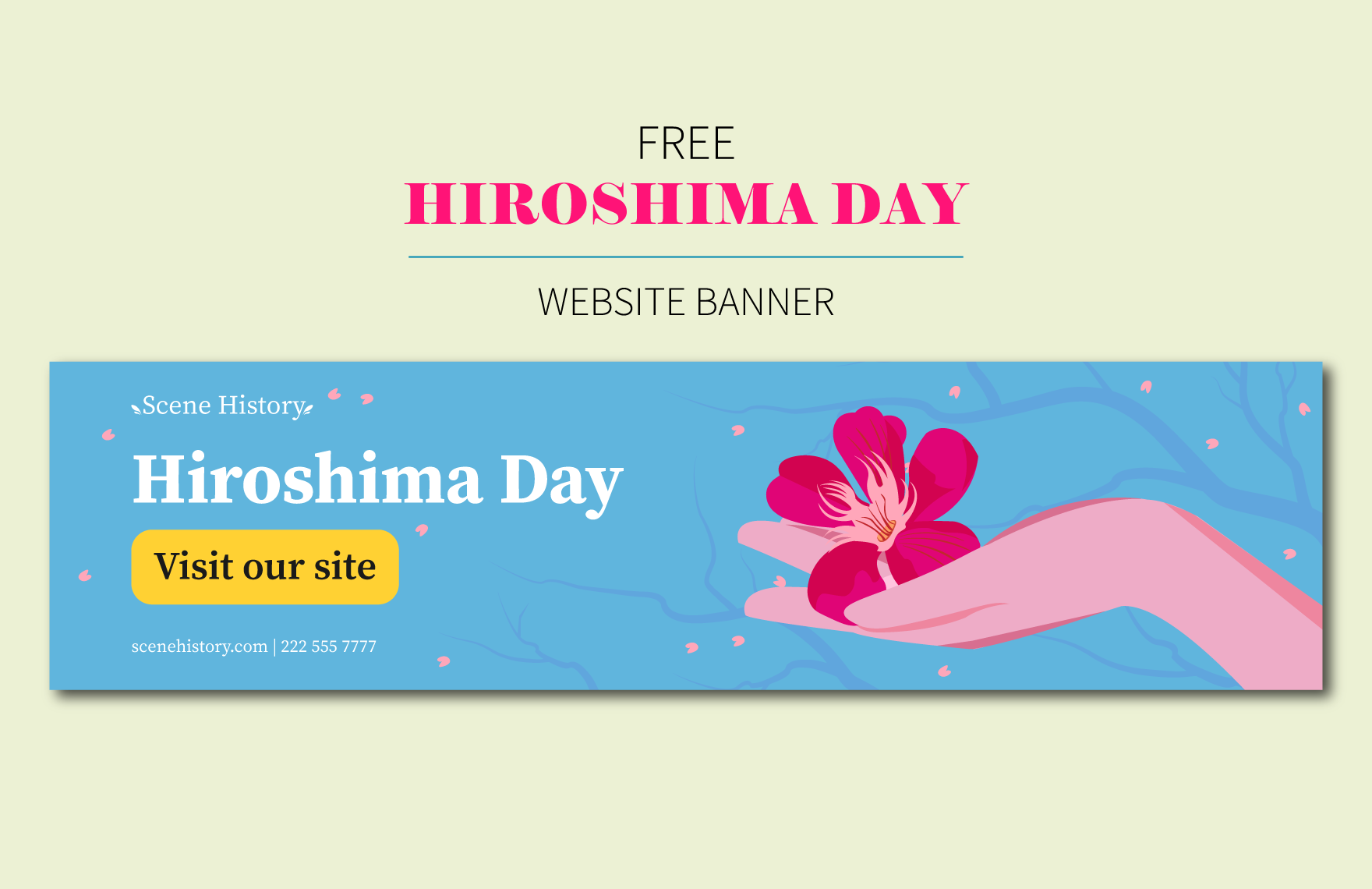 Free Hiroshima Day  Website Banner in PDF, Illustrator, SVG, JPG