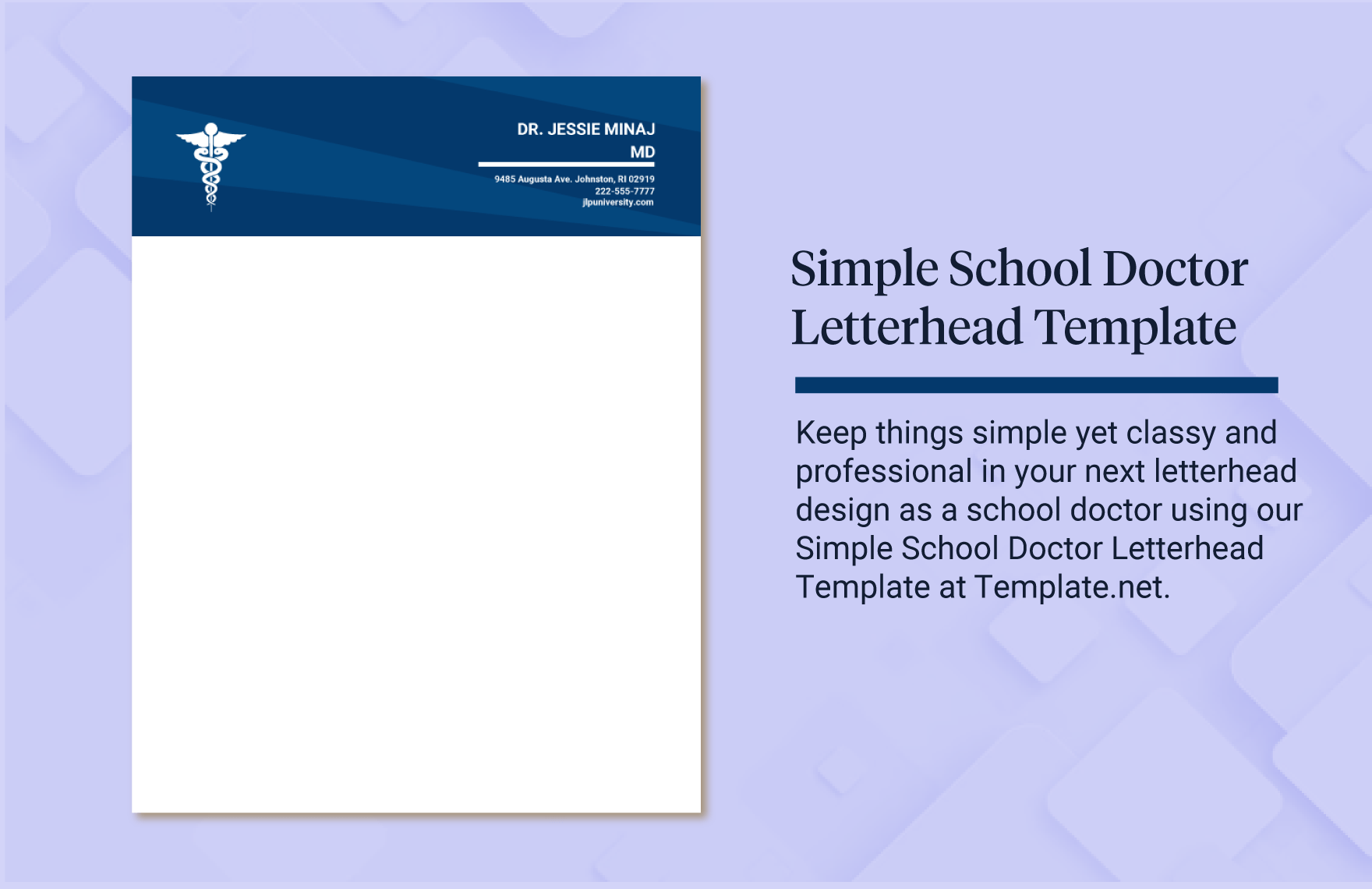 Simple School Doctor Letterhead Template