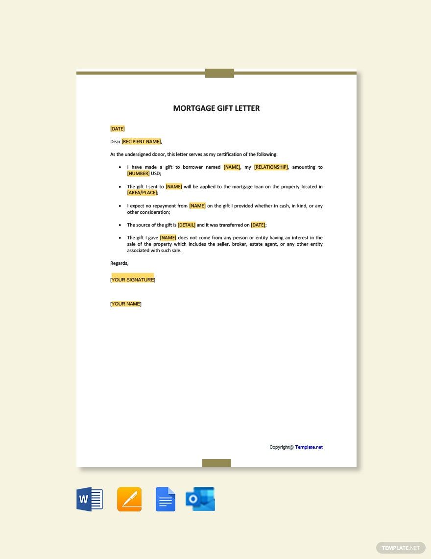 Gift Letter Template In PDF FREE Download Template