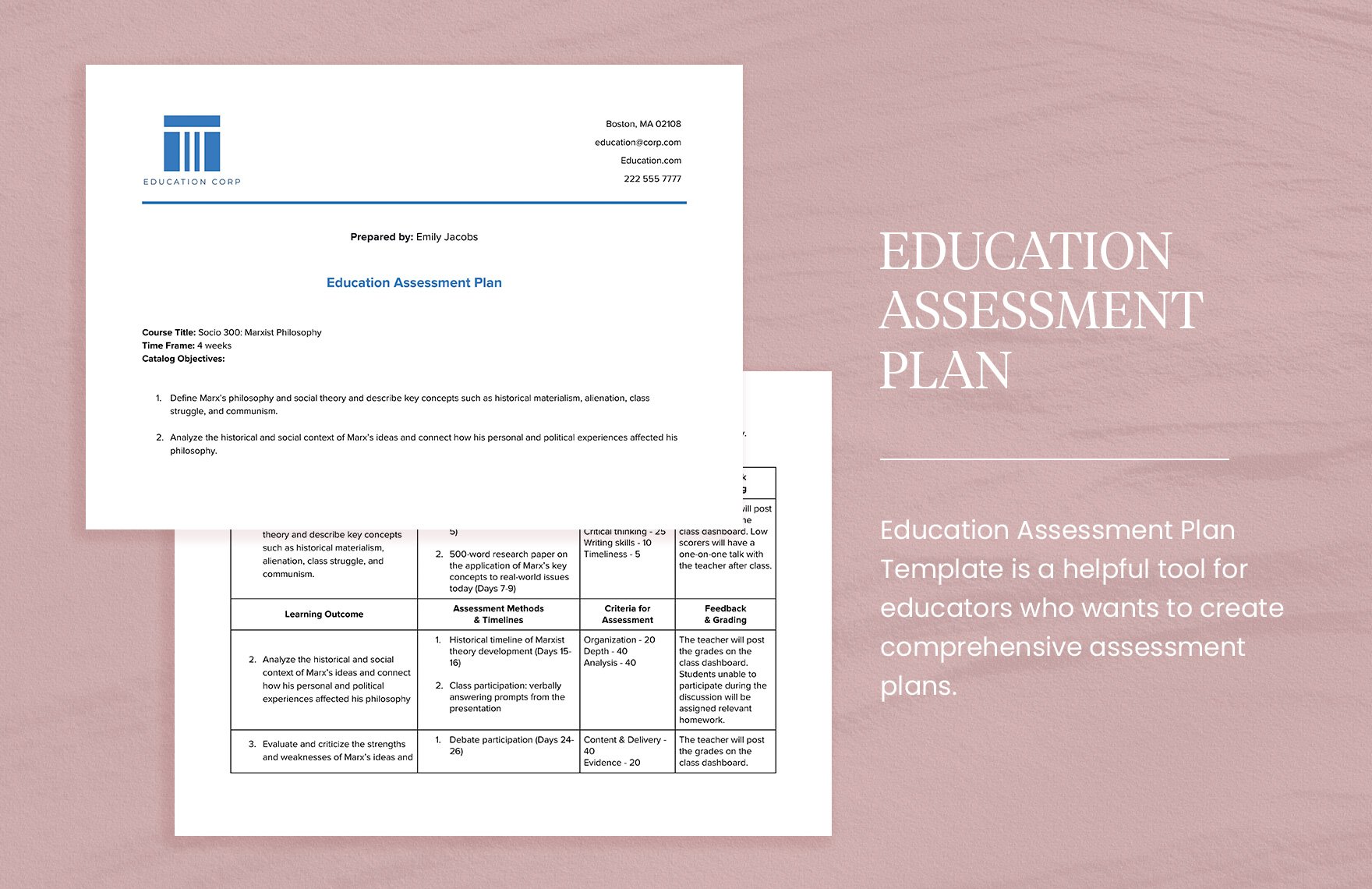 Education Assessment Plan