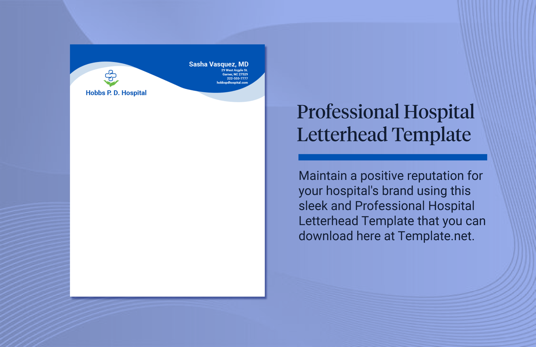 Free Professional Hospital Letterhead Template to Edit Online
