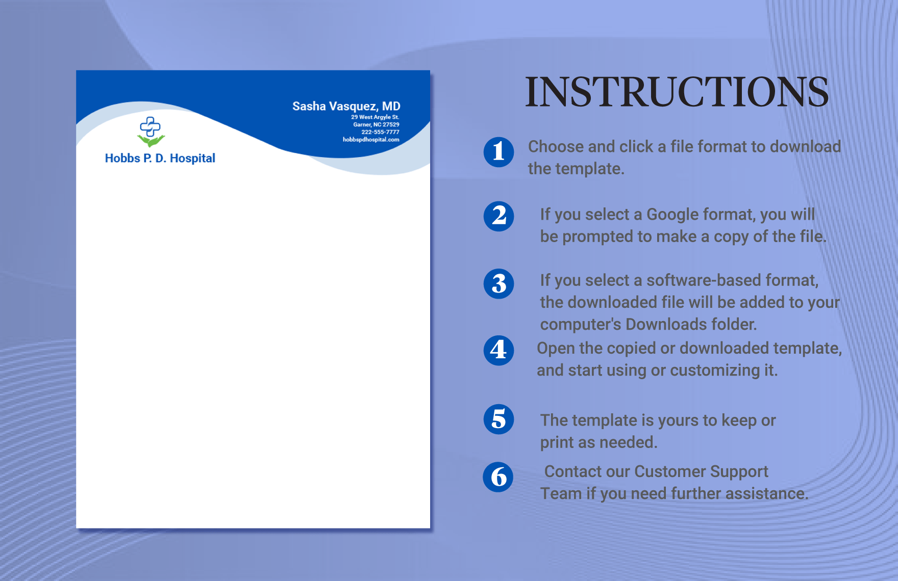 Free Professional Hospital Letterhead Template to Edit Online