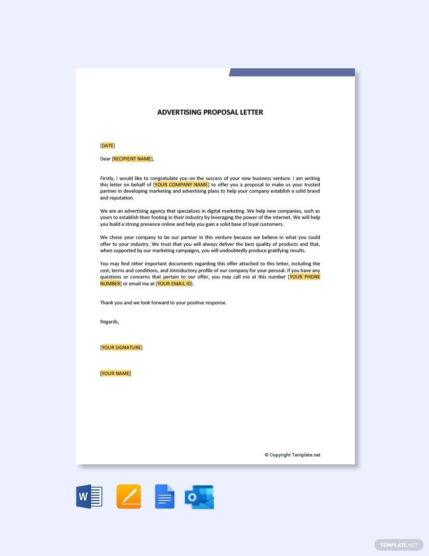 Advertising Proposal Letter Template