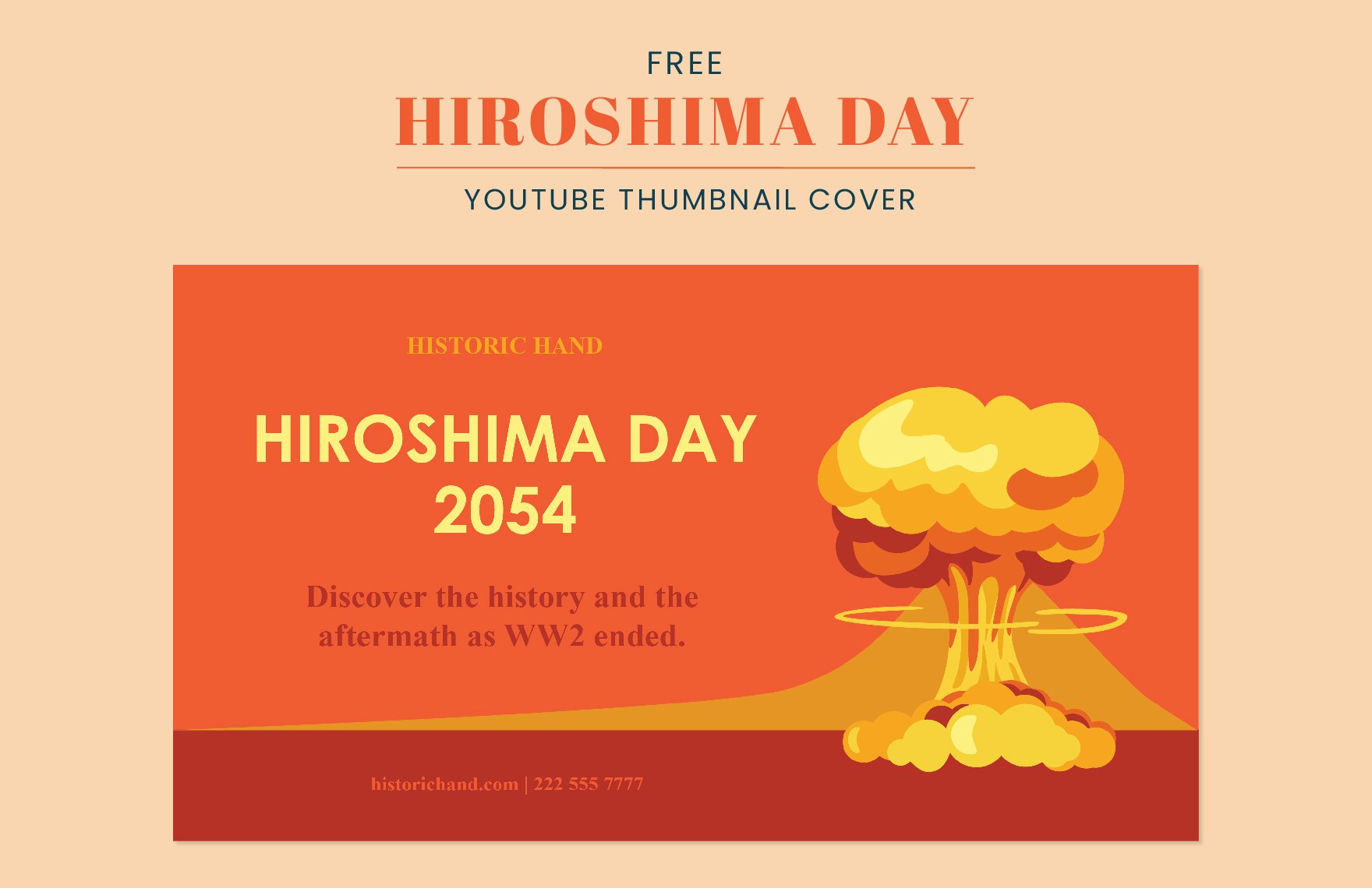 Free Hiroshima Day Youtube Thumbnail Cover