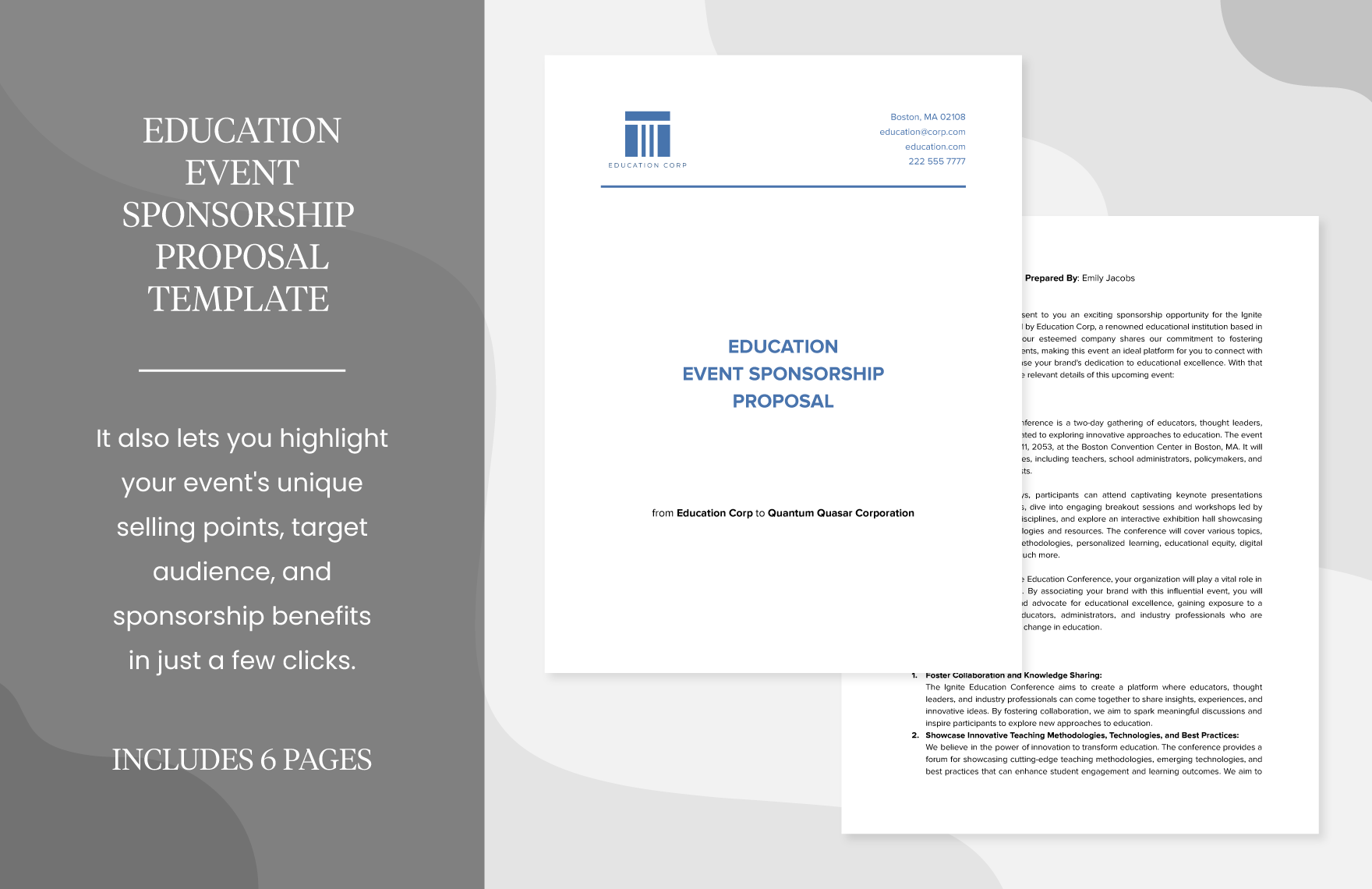 Education Event Sponsorship Proposal Template Template