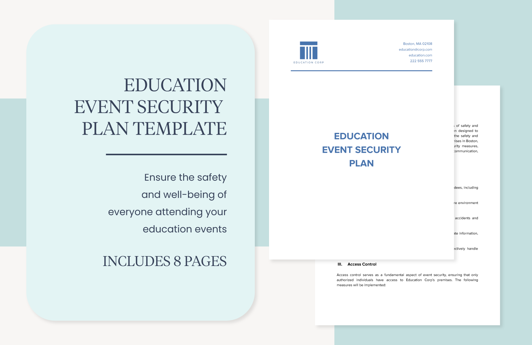 Education Event Security Plan Template