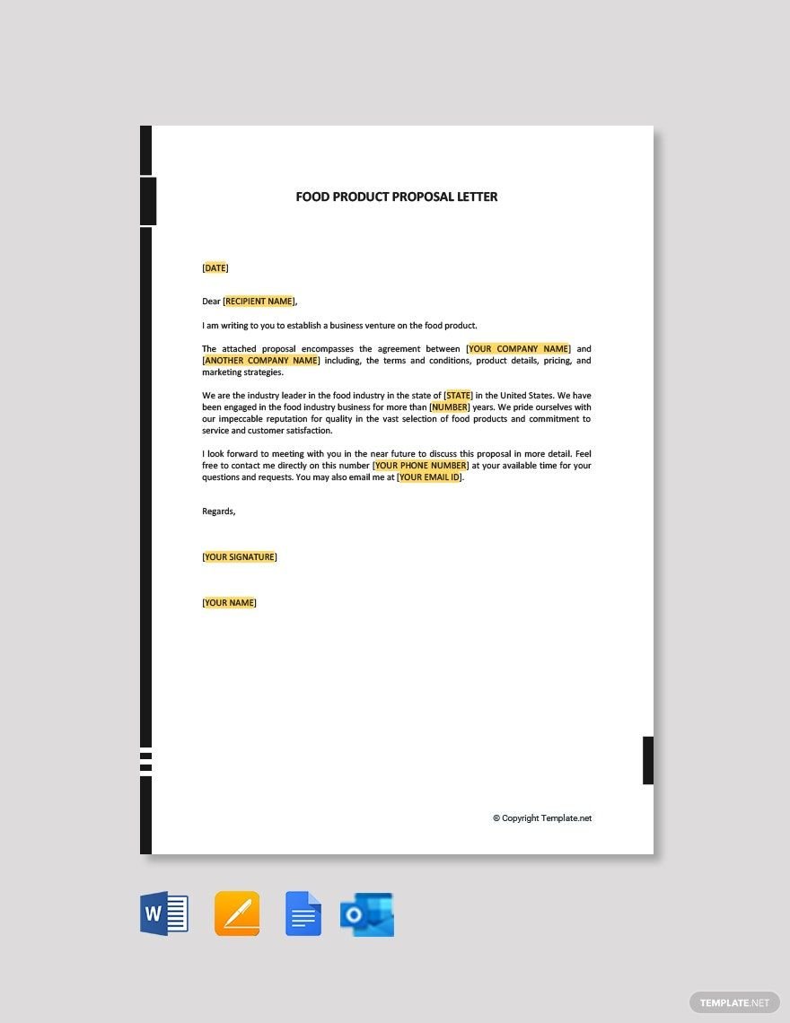 Food Product Proposal Letter Template