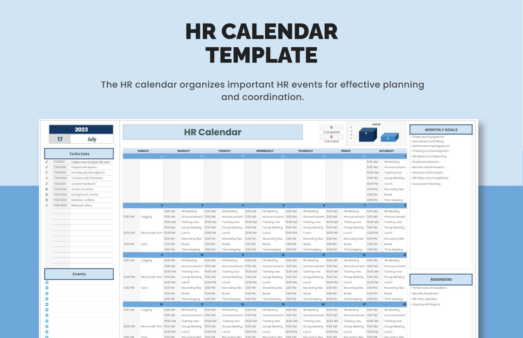 FREE HR Calendar Template Download in Word, Google Docs, Excel, PDF