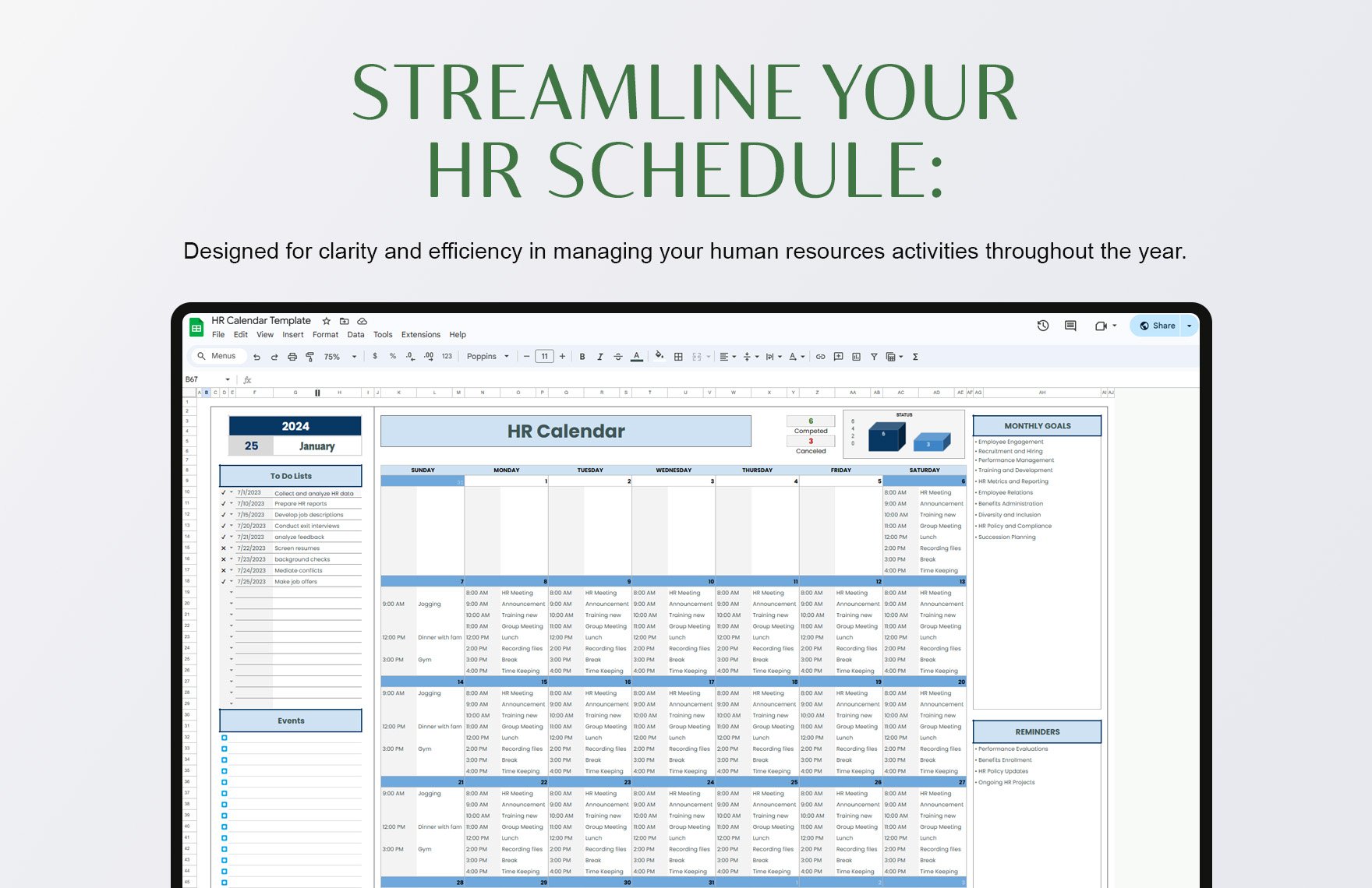 HR Calendar Template