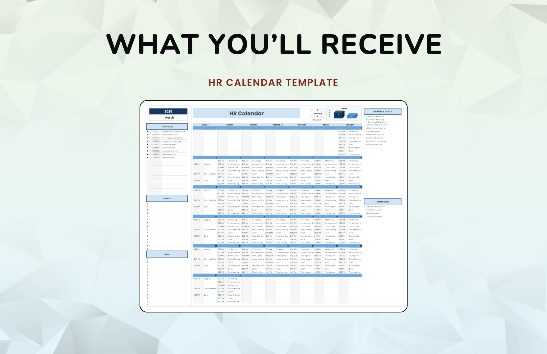 HR Calendar Template