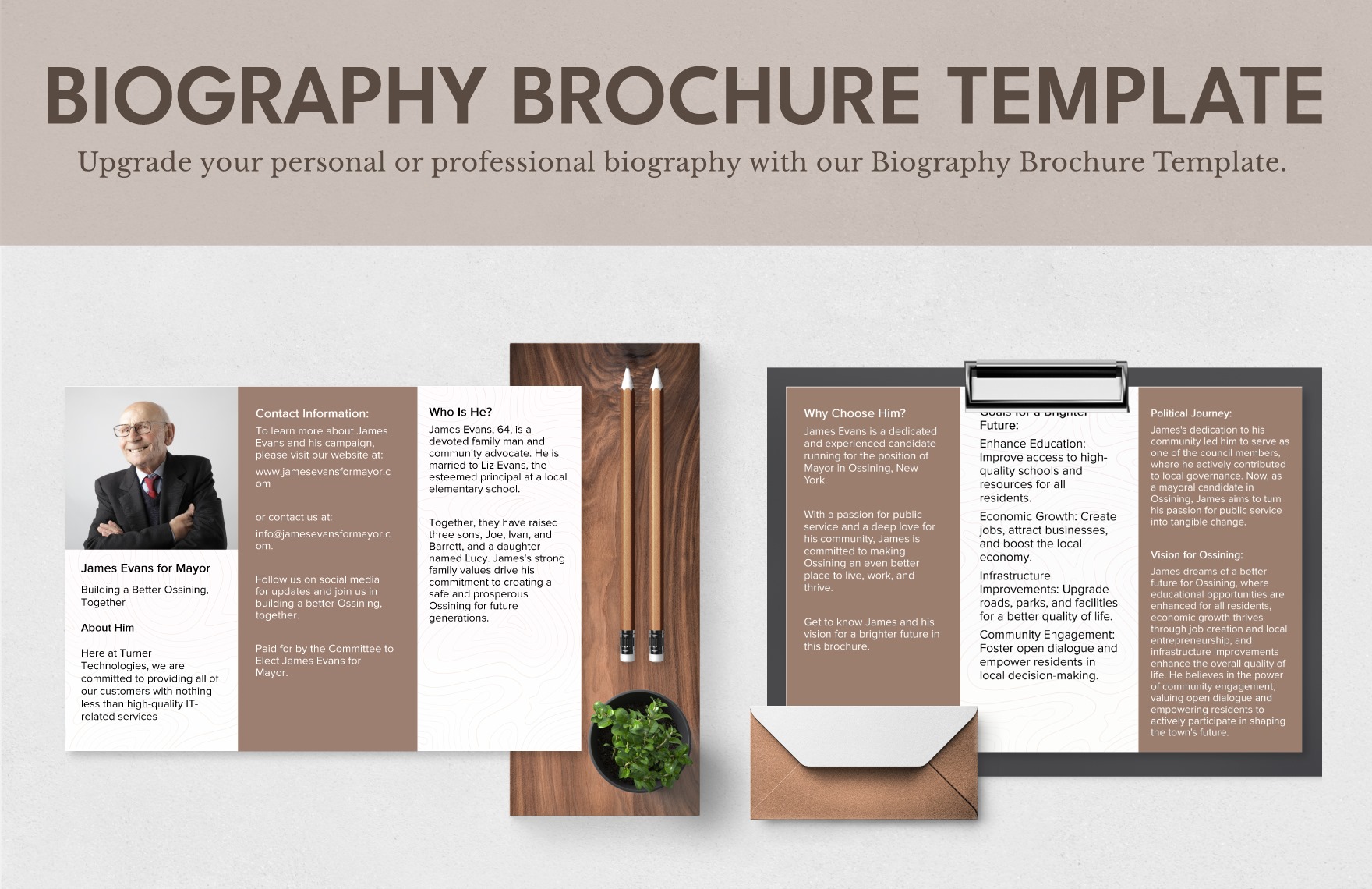 biography brochure template