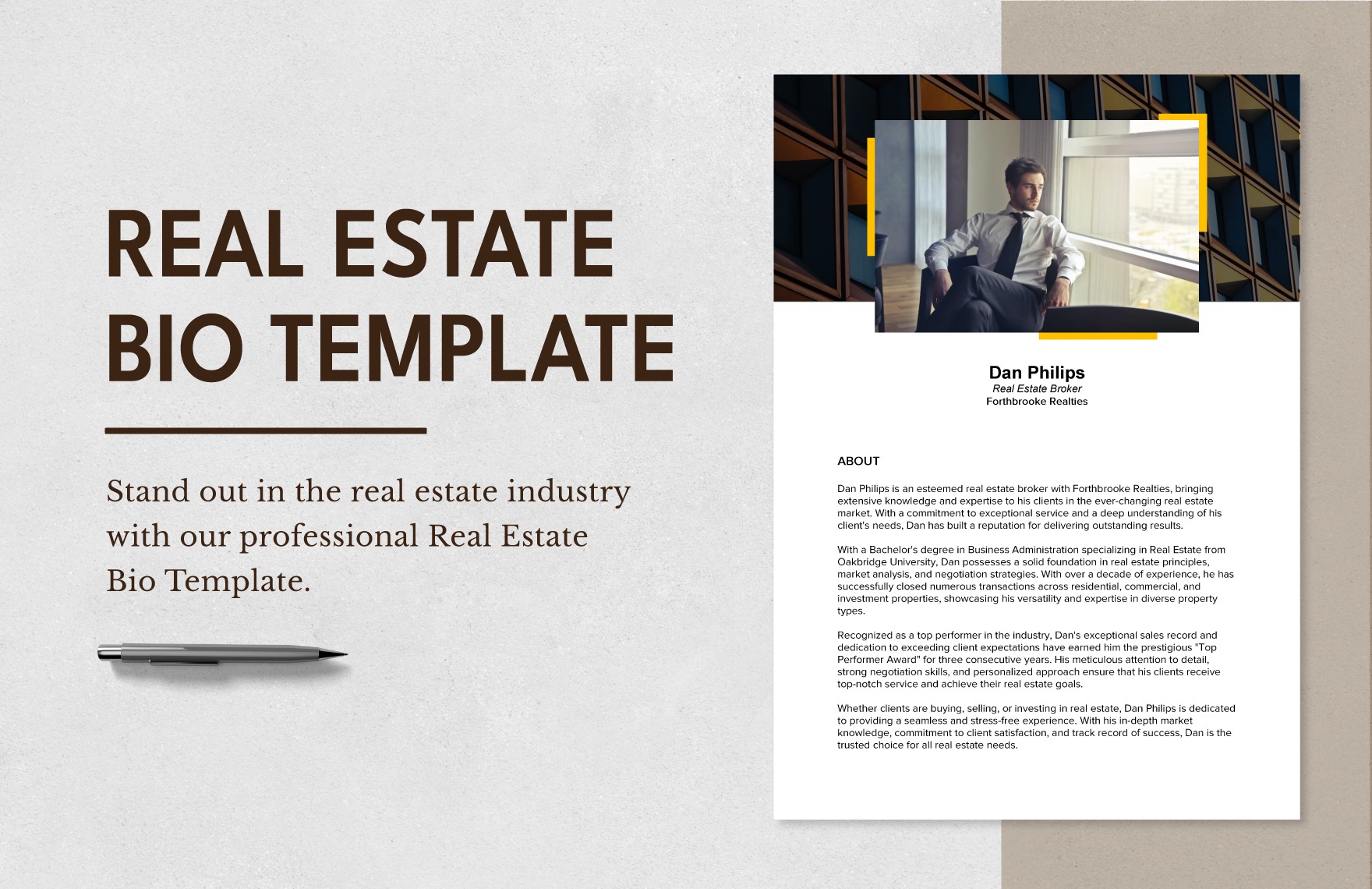 Real Estate Bio Template