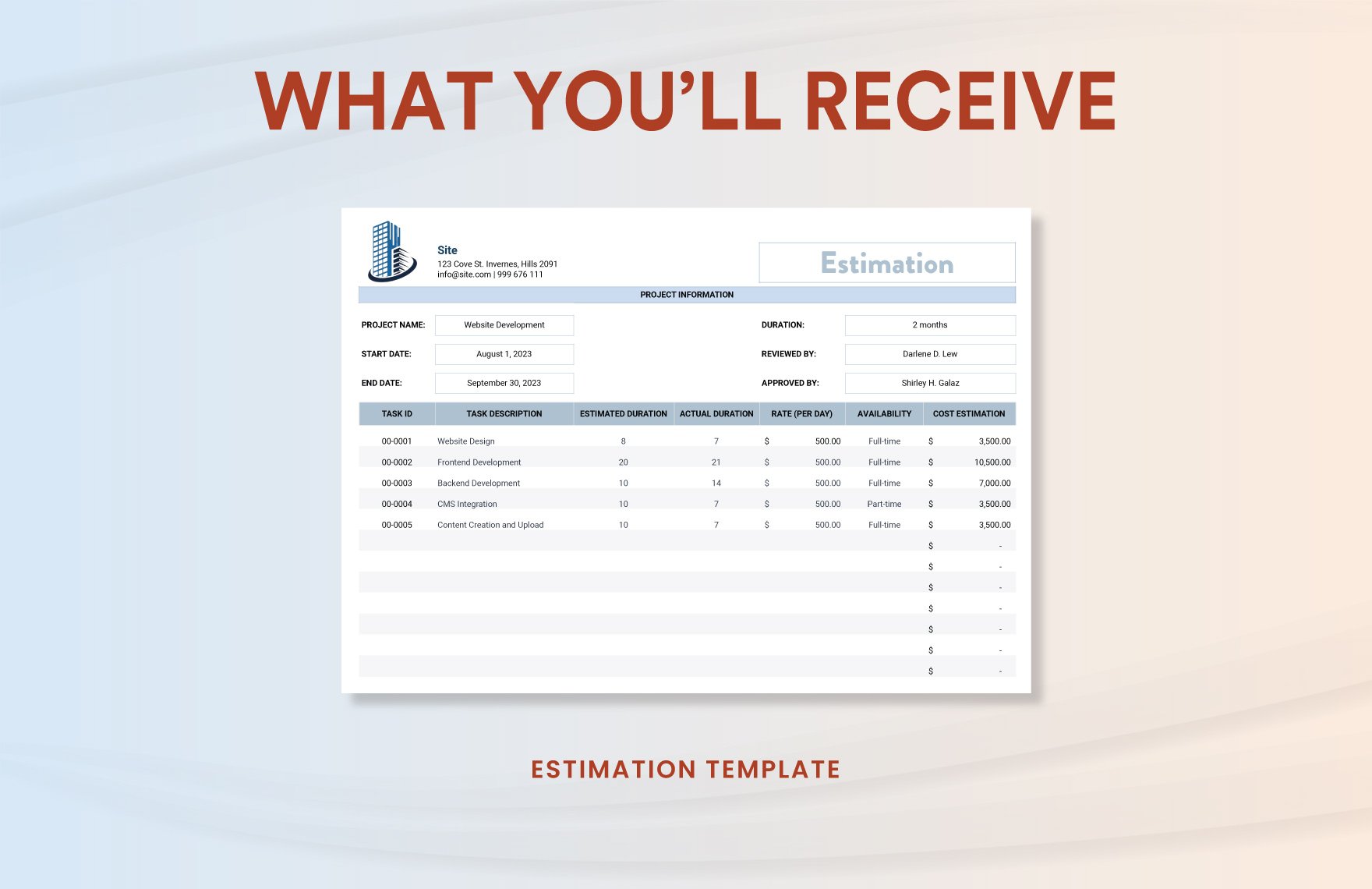 Estimation Template