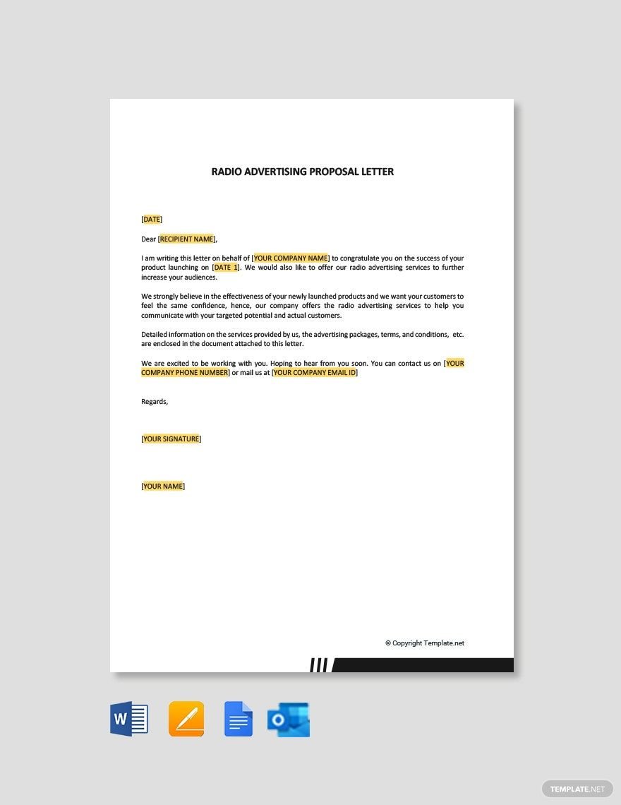 Free Radio Advertising Proposal Letter Template