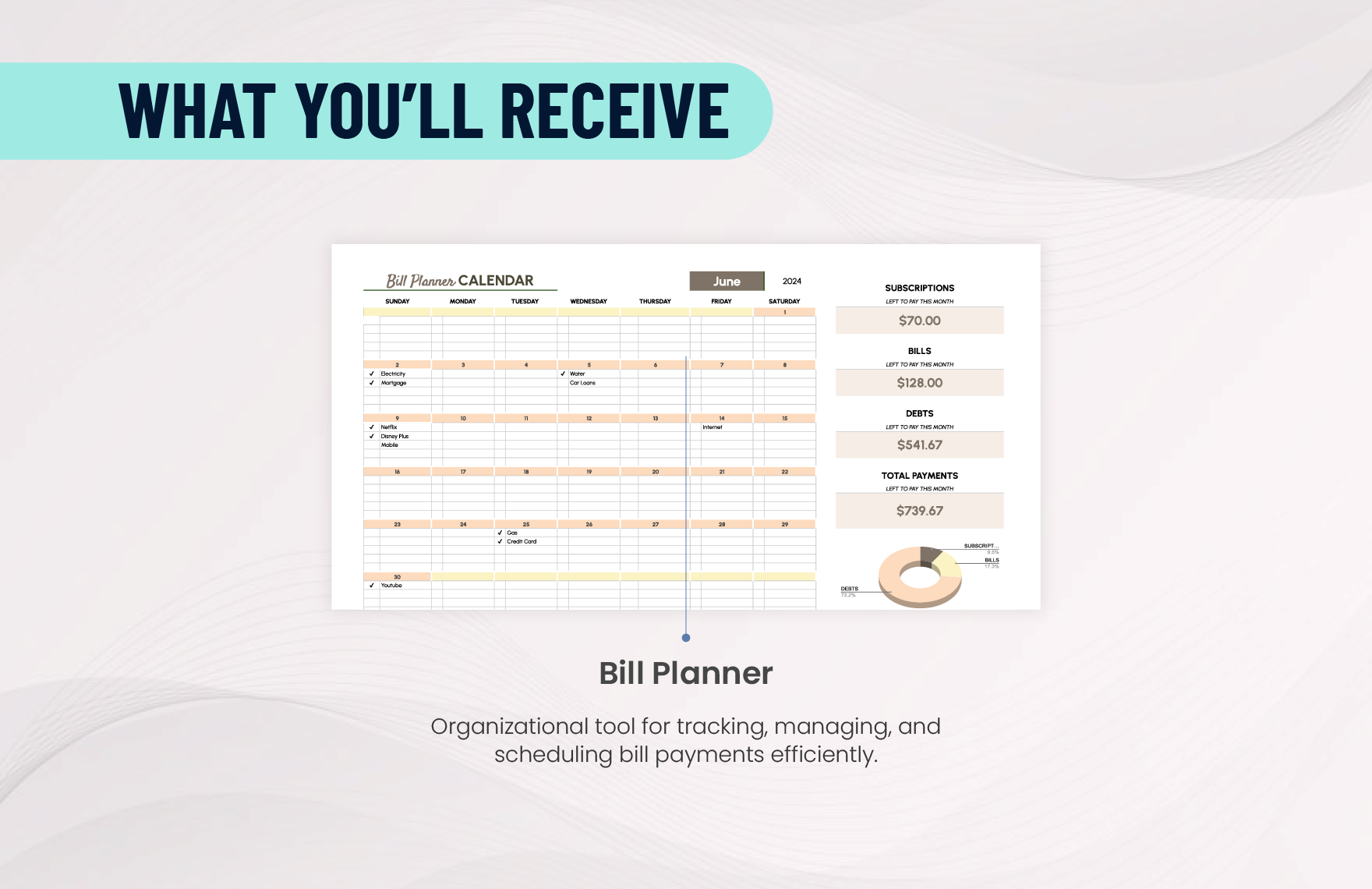 Bill Planner Calendar Template