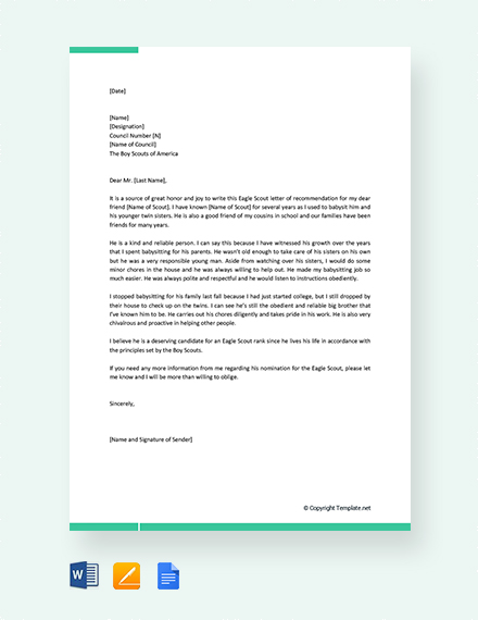 Parent Reference Letter