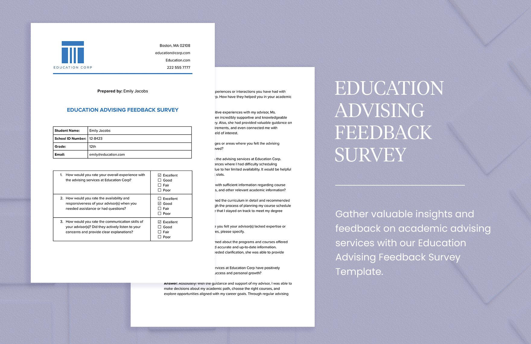 Education Advising Feedback Survey