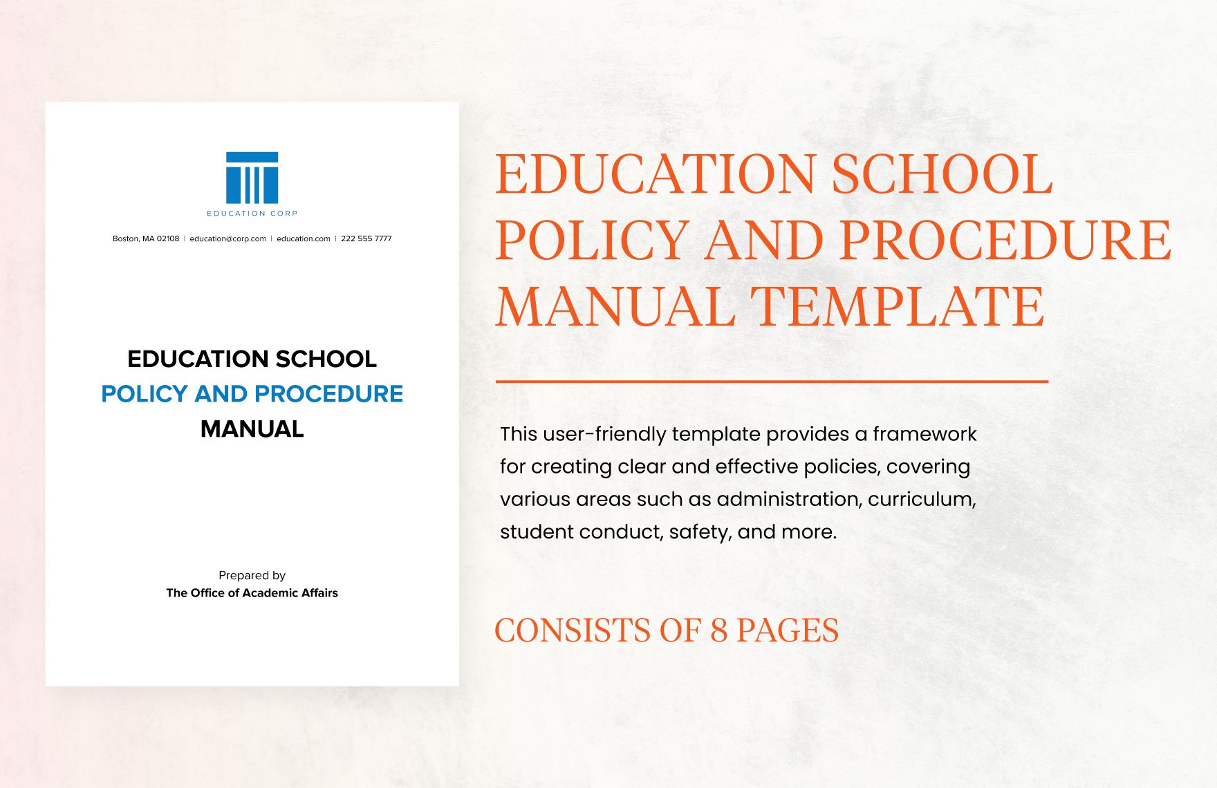 Education School Policy and Procedure Manual Template