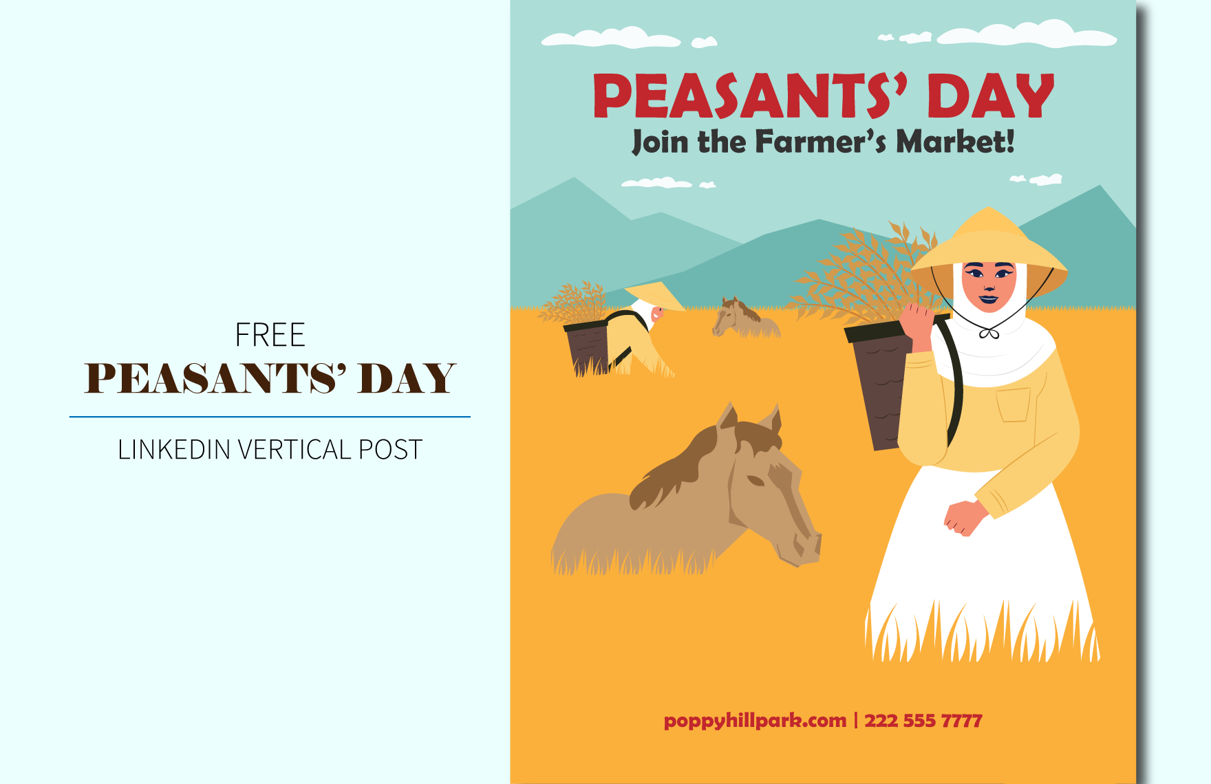 Free Peasants Day  Linkedin Vertical Post in PDF, Illustrator, SVG, JPG