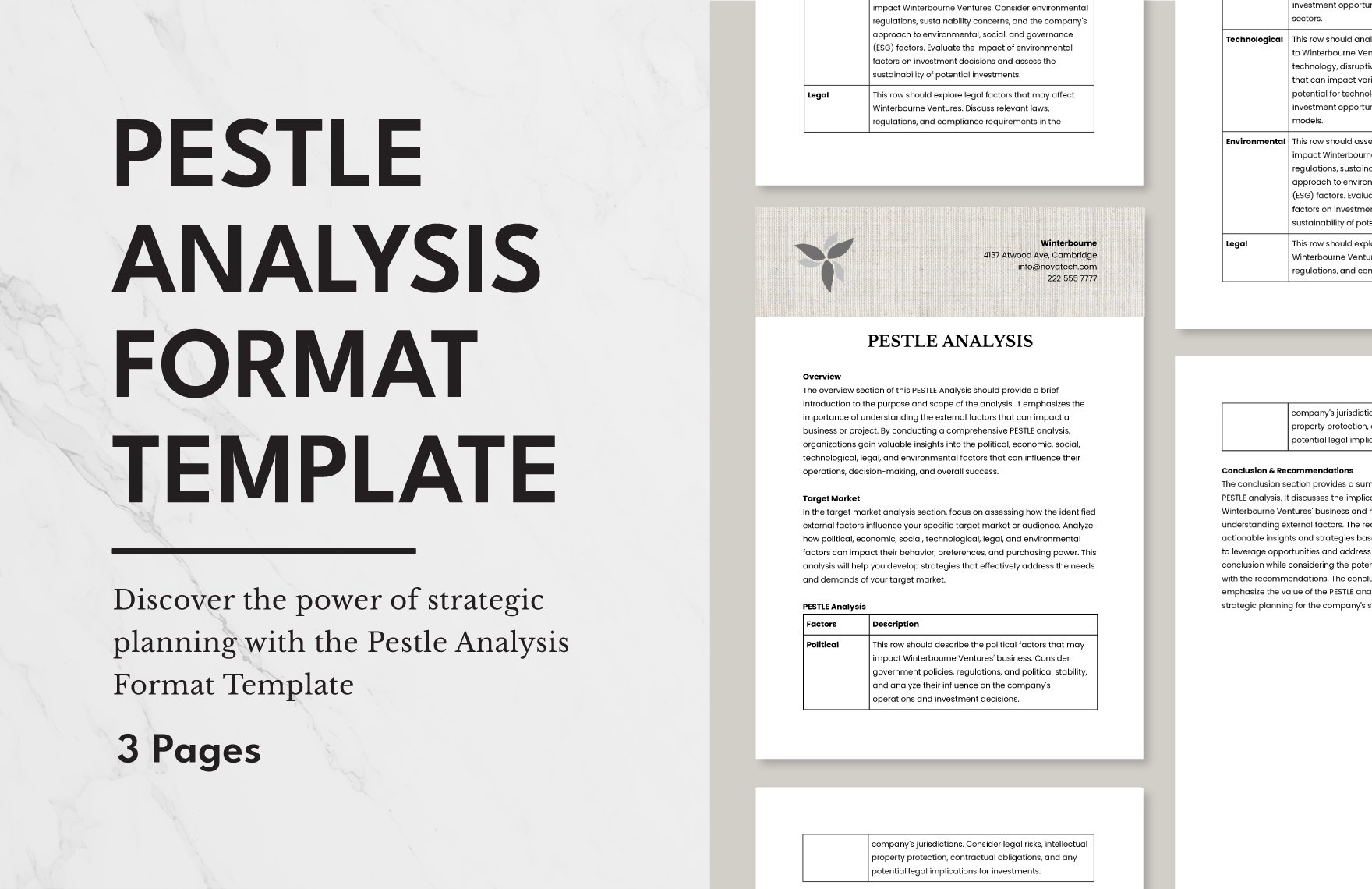 Pestle Analysis Format Template