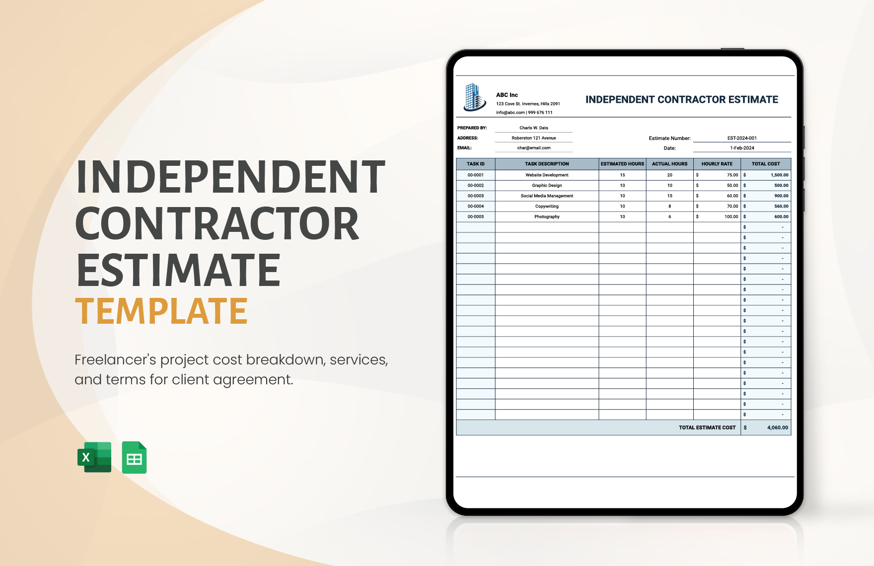 Independent Contractor Estimate Template