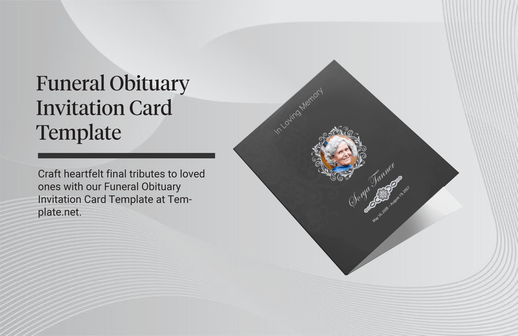 Funeral Obituary Invitation Card Template