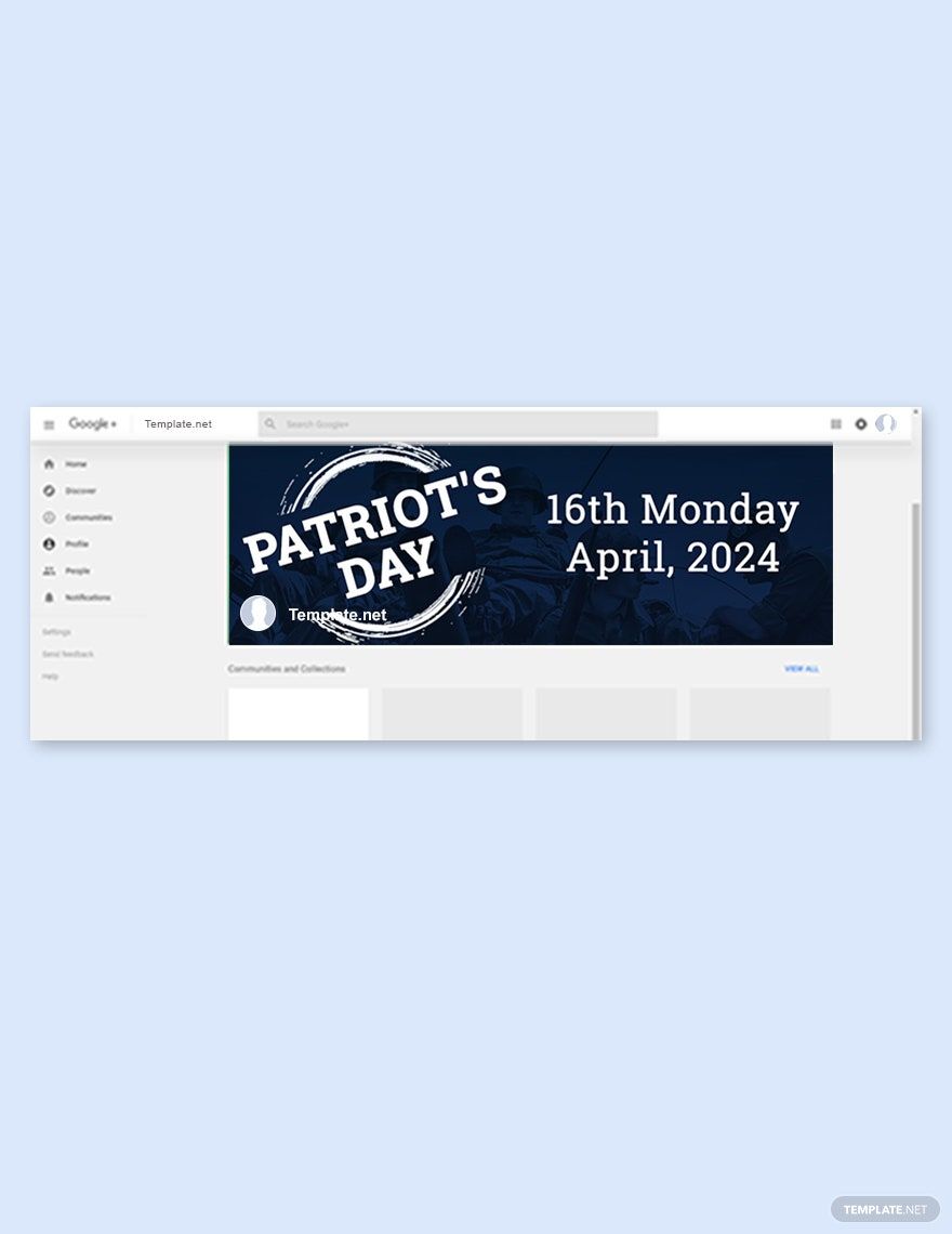 Free Patriot's Day Google Plus Cover Template
