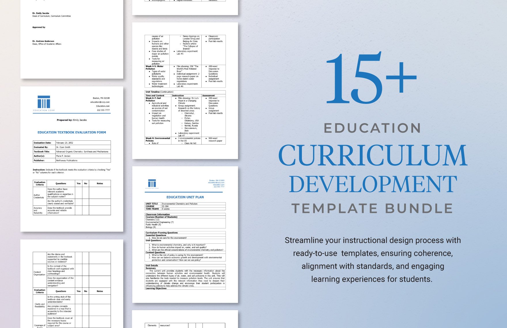 15+ Education Curriculum Development Template Bundle
