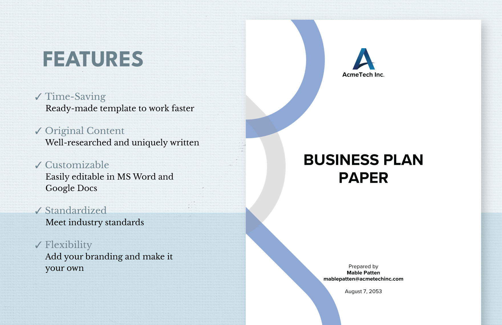 business plan paper work