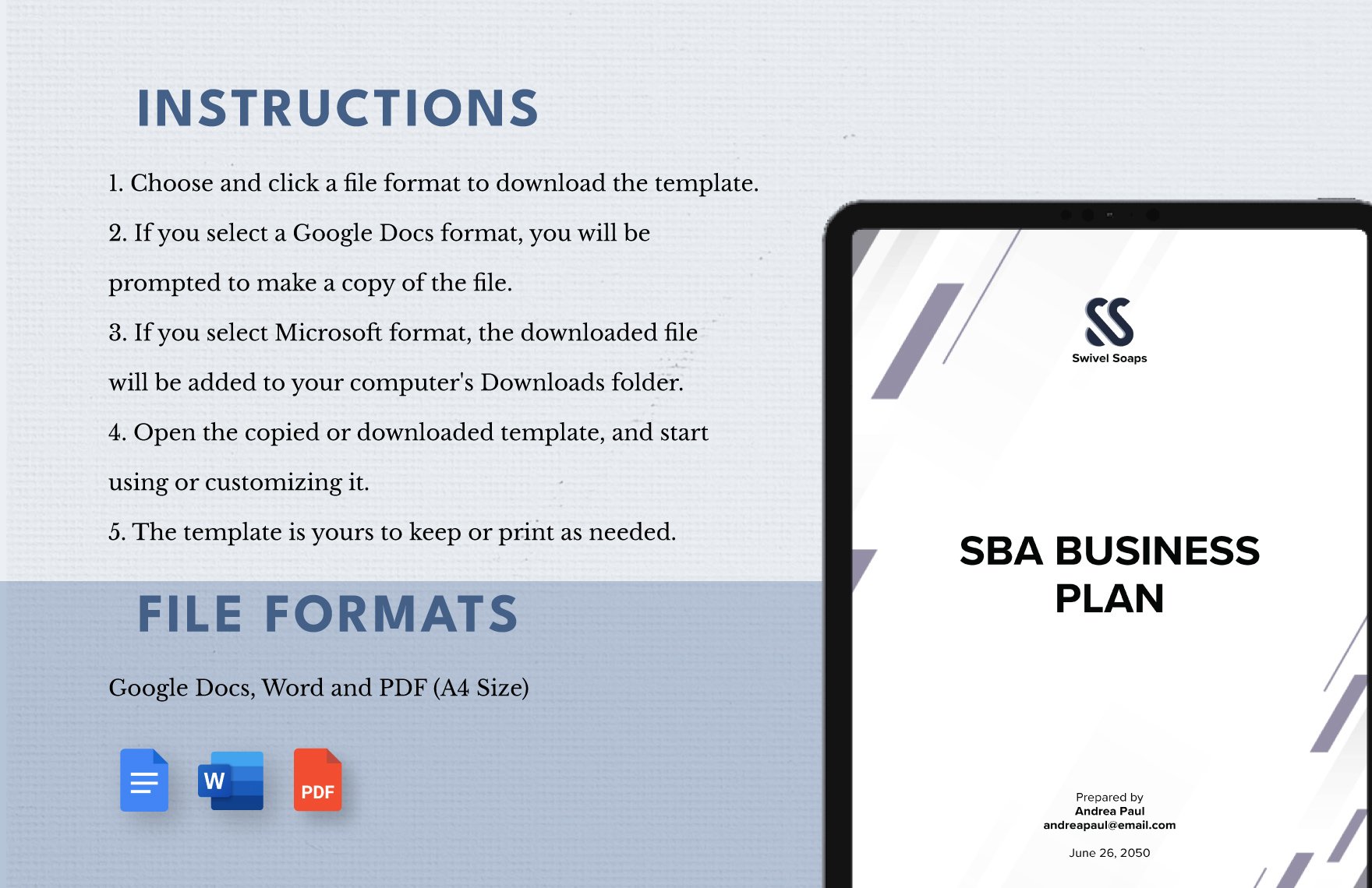 business plan template free sba