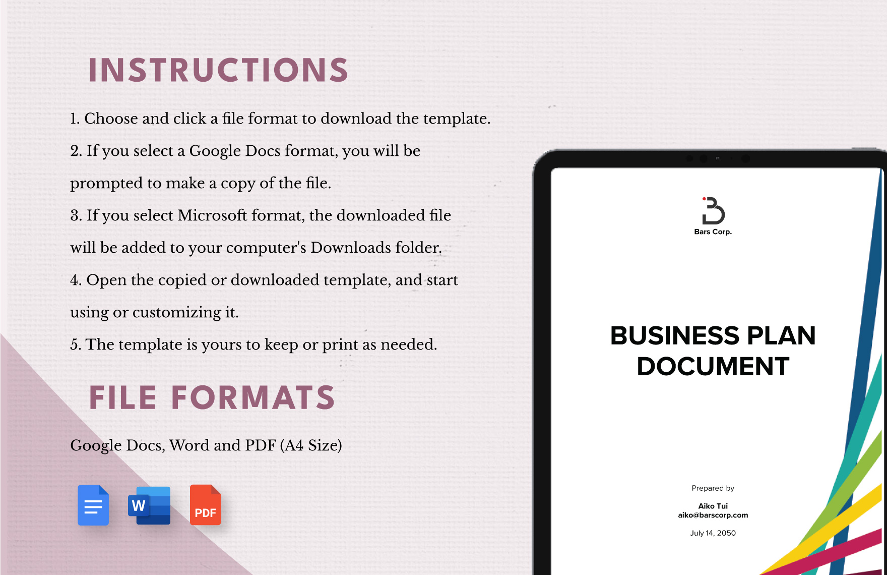 Business Plan Document Template