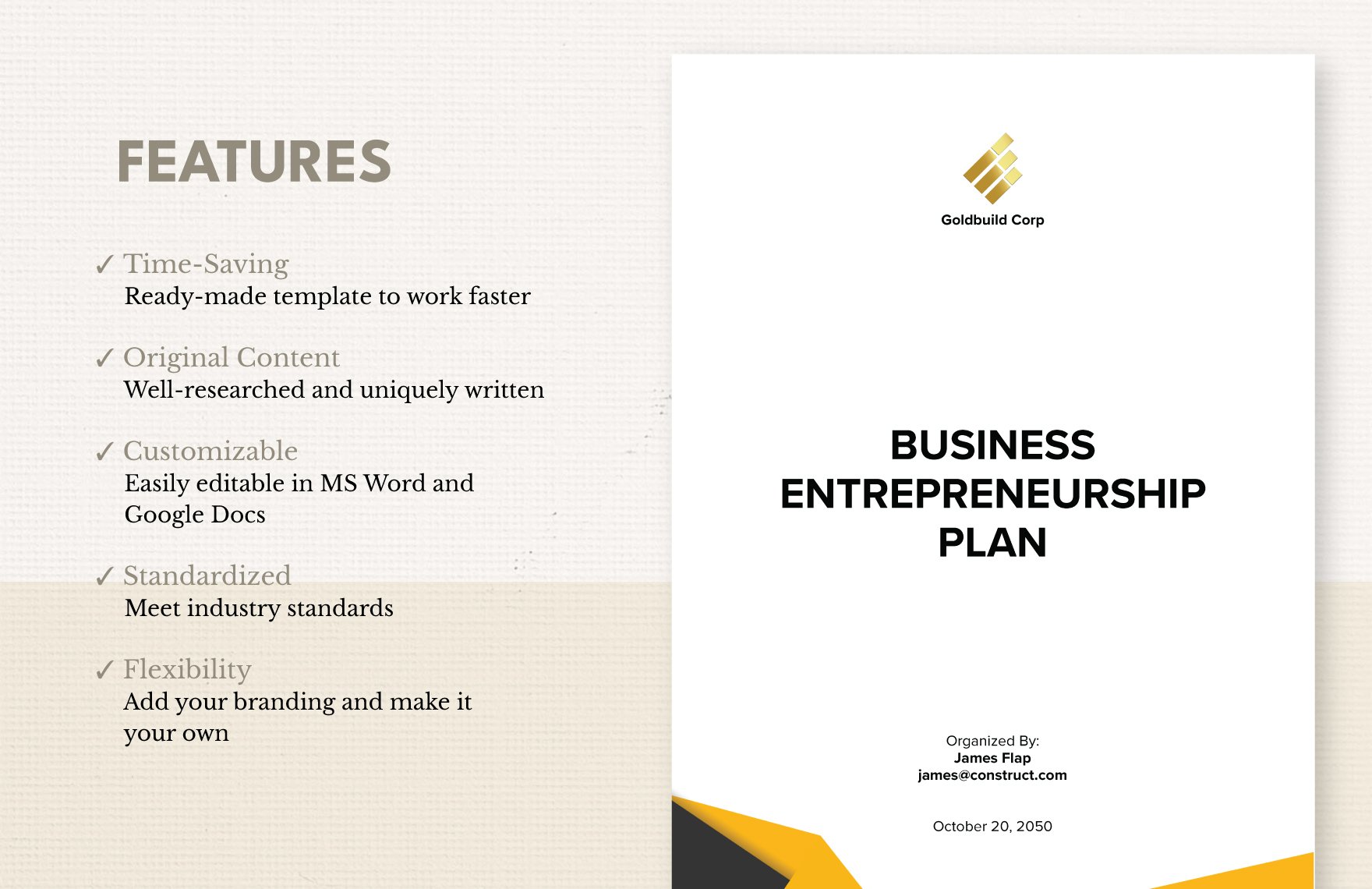 Business Plan Template In Entrepreneurship