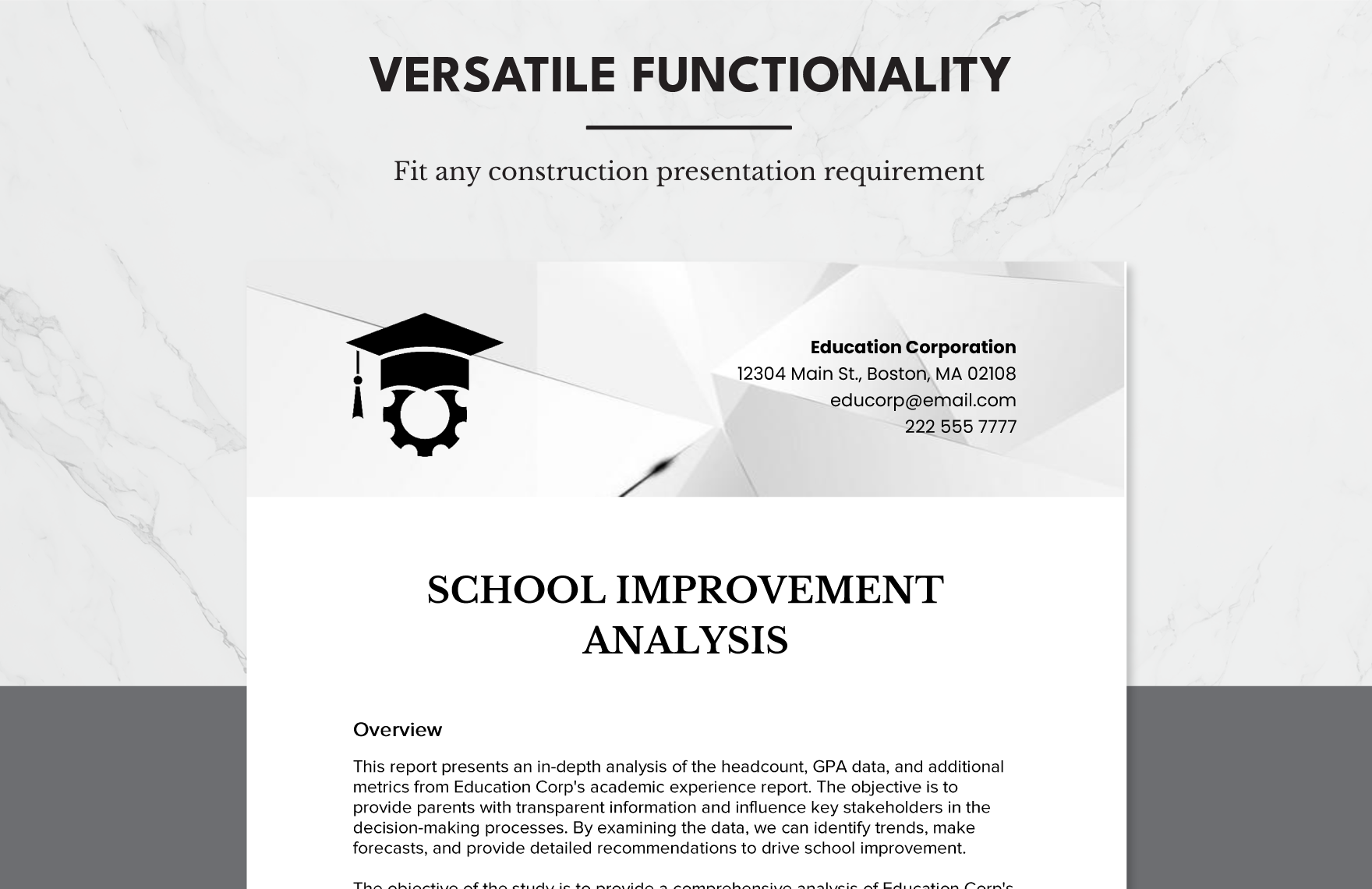 School Improvement Analysis Template