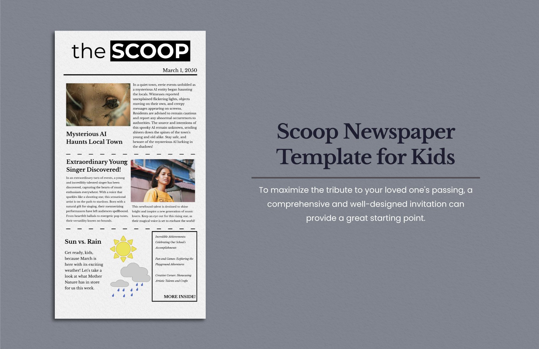 Scoop Newspaper Template for Kids