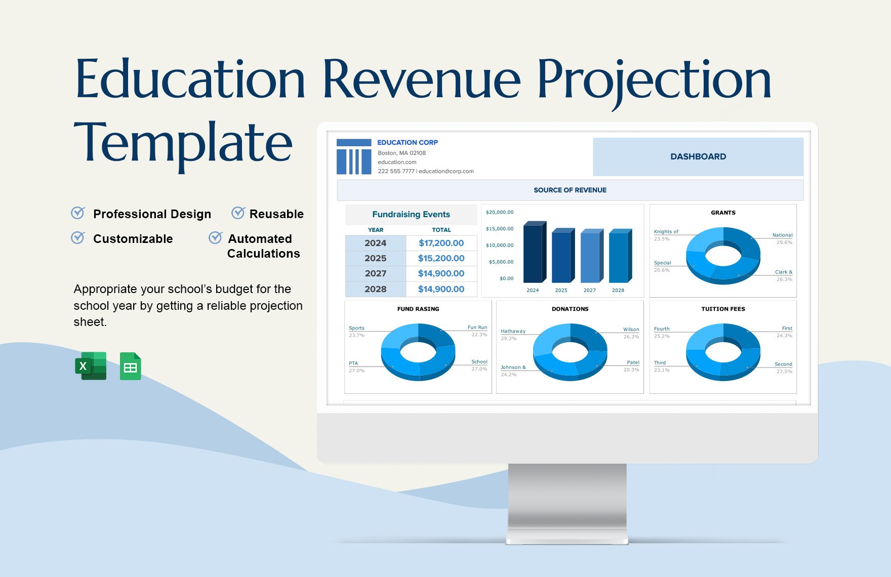Education Revenue Projection Template