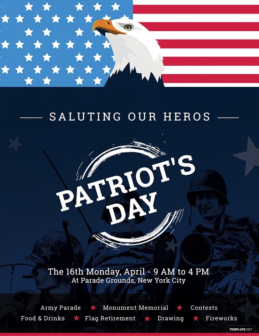 Patriot's Day Flyer Template
