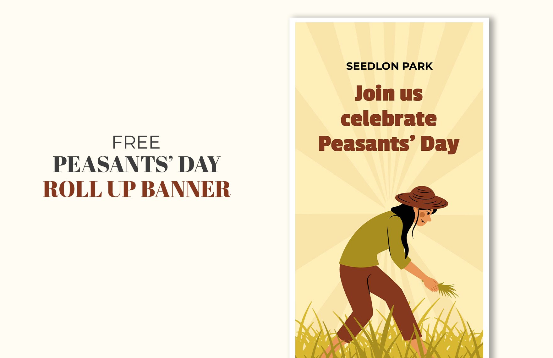 Free Peasant's Day Roll Up Banner in PDF, Illustrator, SVG, JPG