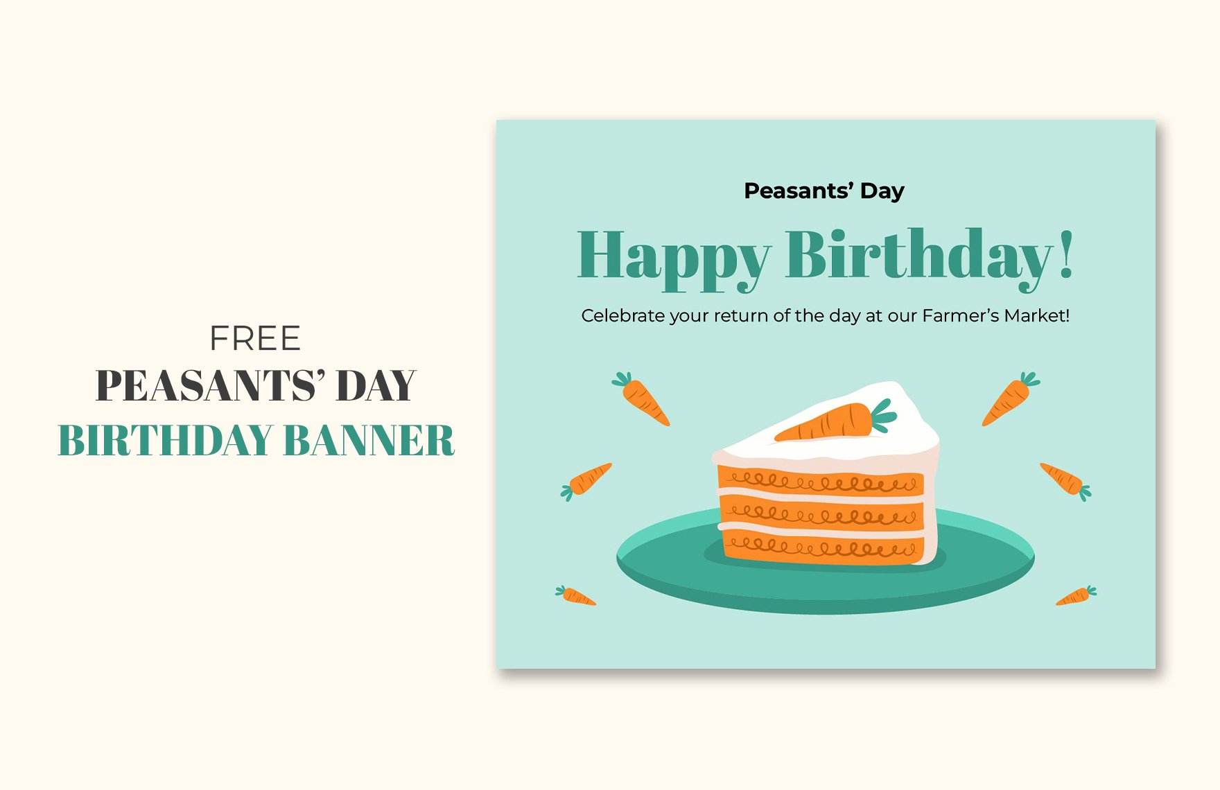 Free Peasant's Day Birthday Banner in PDF, Illustrator, SVG, JPG