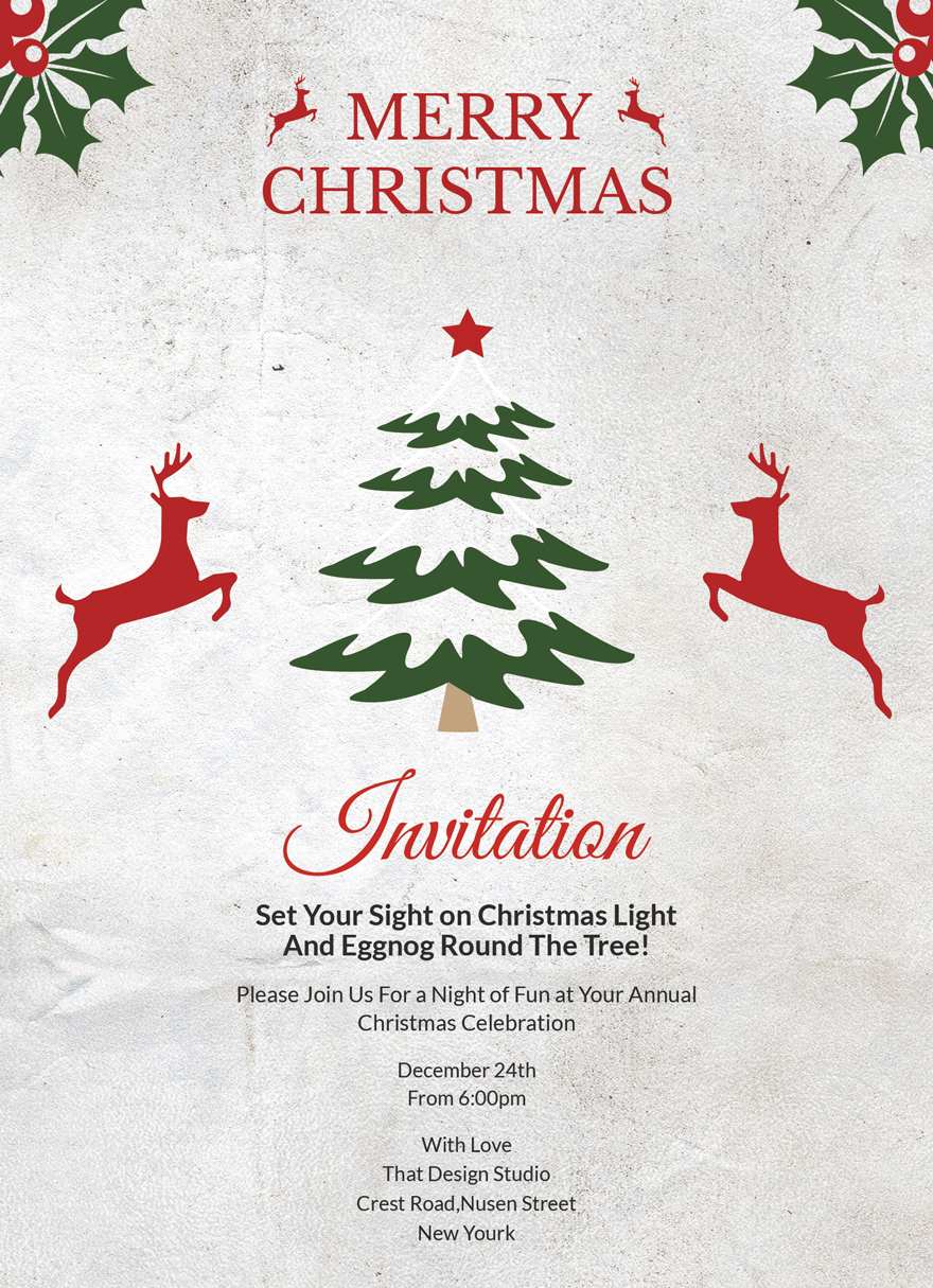 Elegant Christmas Invitation Template