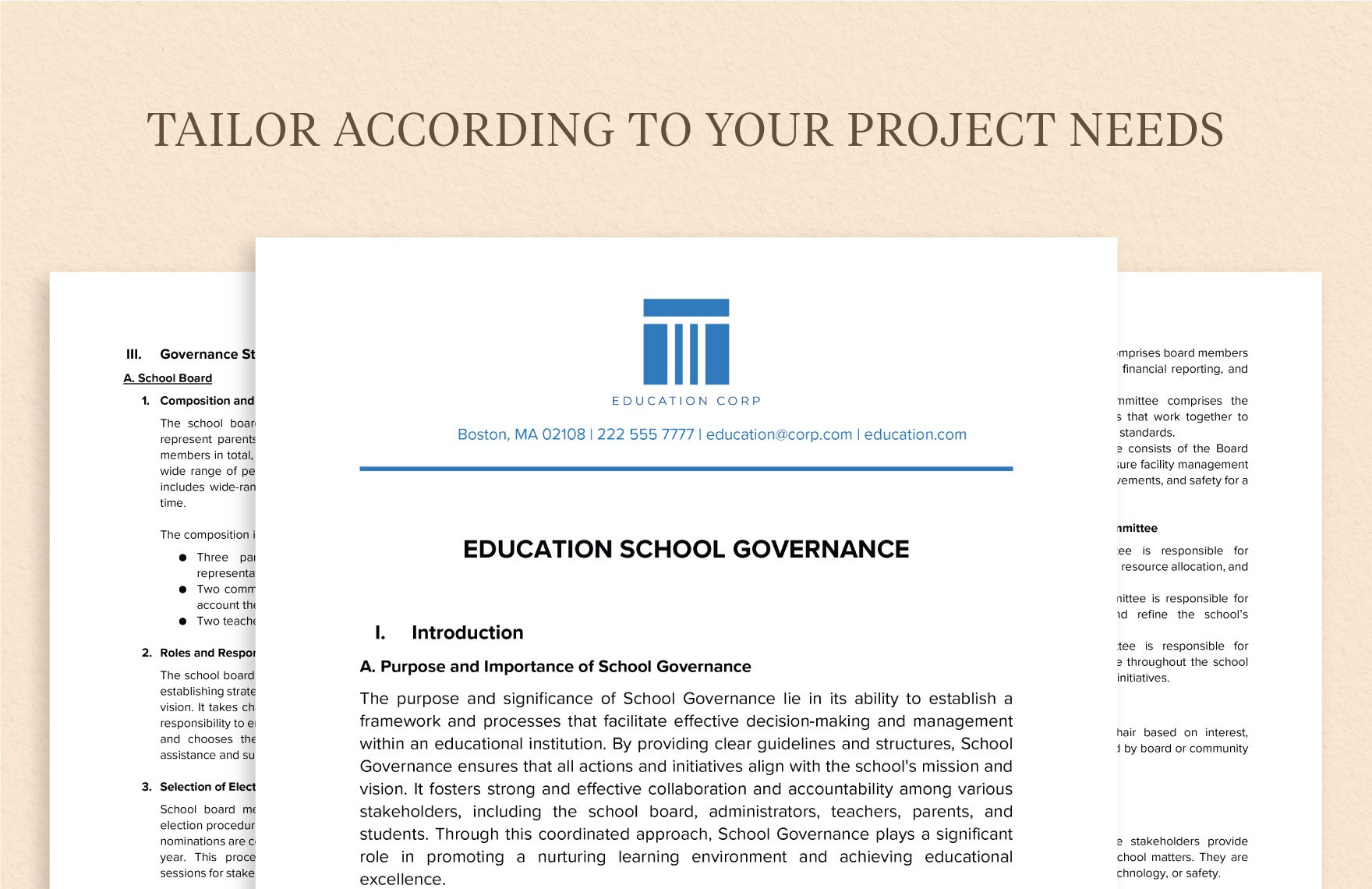 Education School Governance Template
