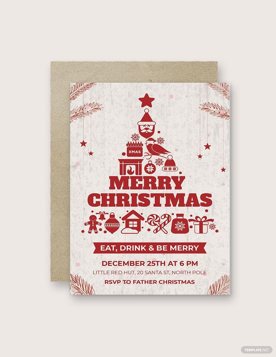 Creative Christmas Invitation Template in Word, PSD, Apple Pages, Publisher, Outlook